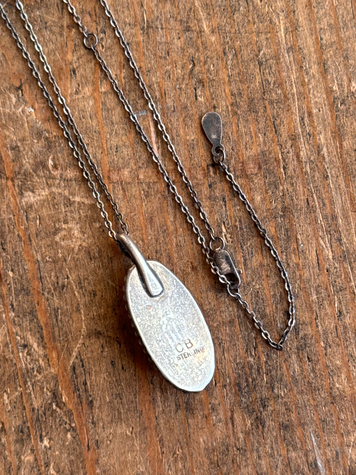 Vintage Sterling Silver Roped Onyx Necklace