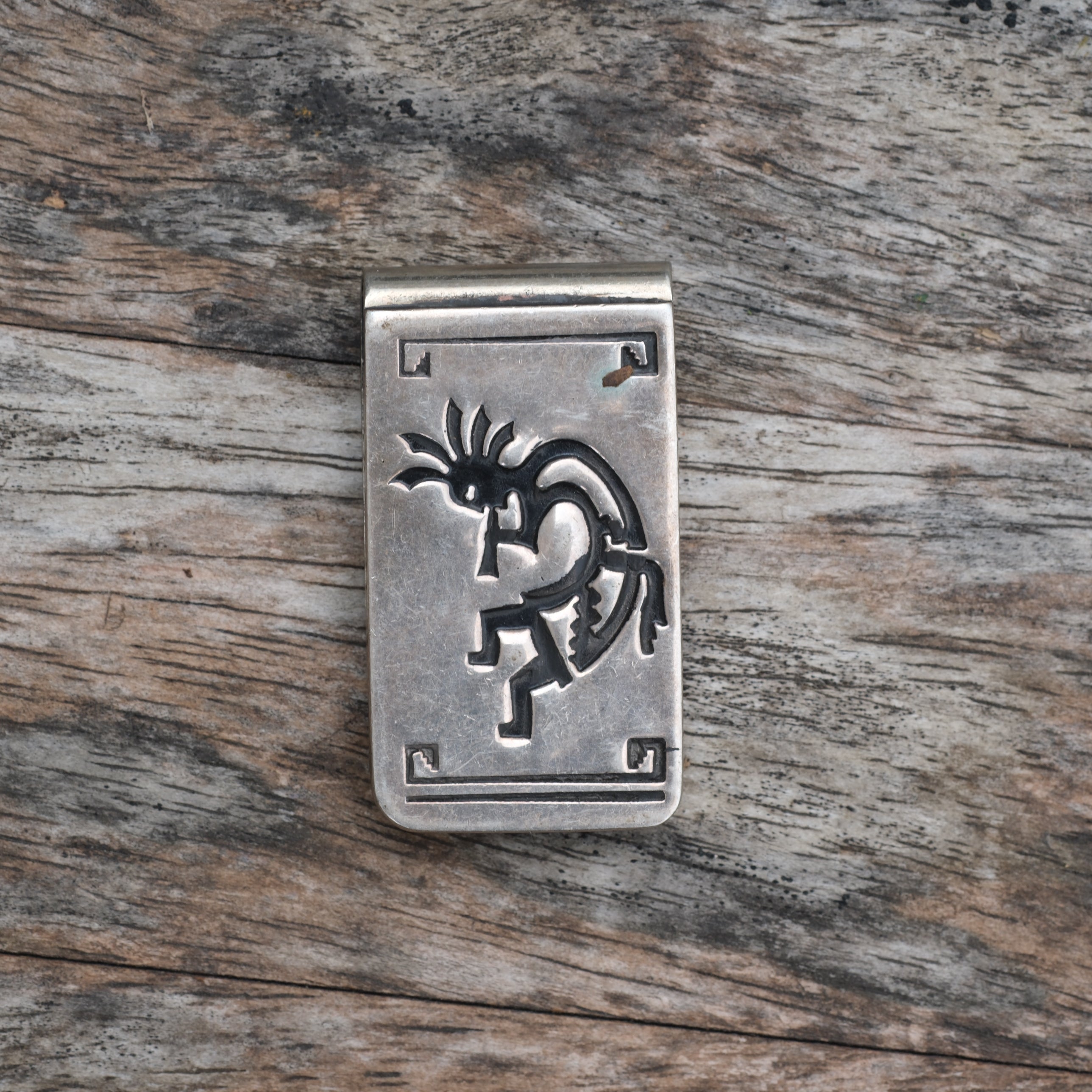 Vintage Sterling Overlay Kokopelli Money Clip