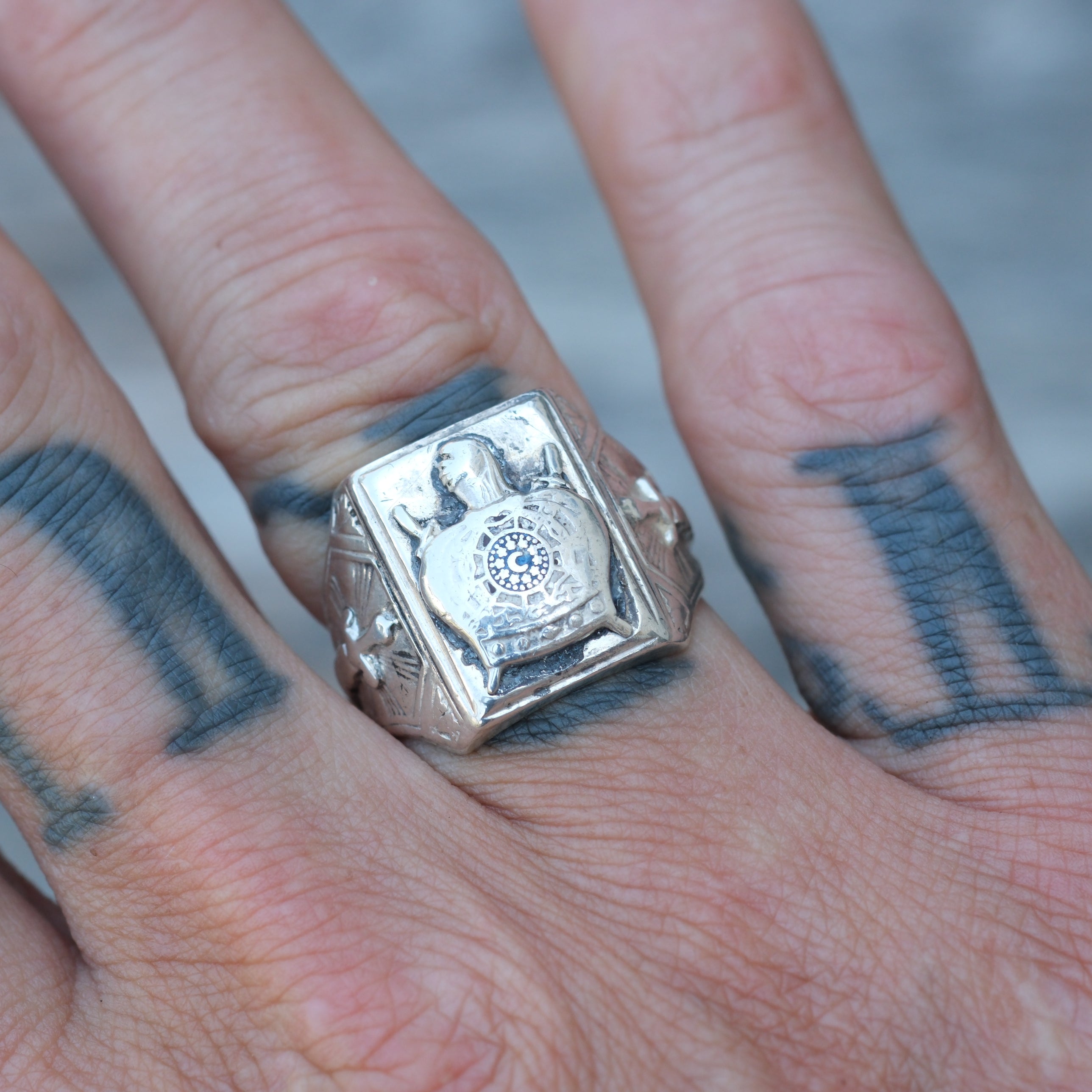Vintage Sterling Silver Signet Ring 8.25
