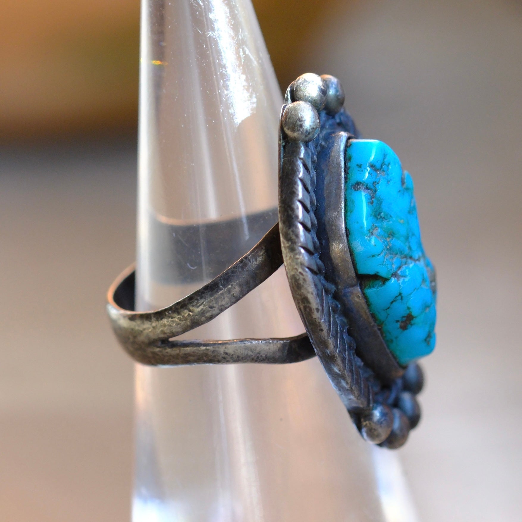 Vintage Sterling Turquoise Ring 5.5