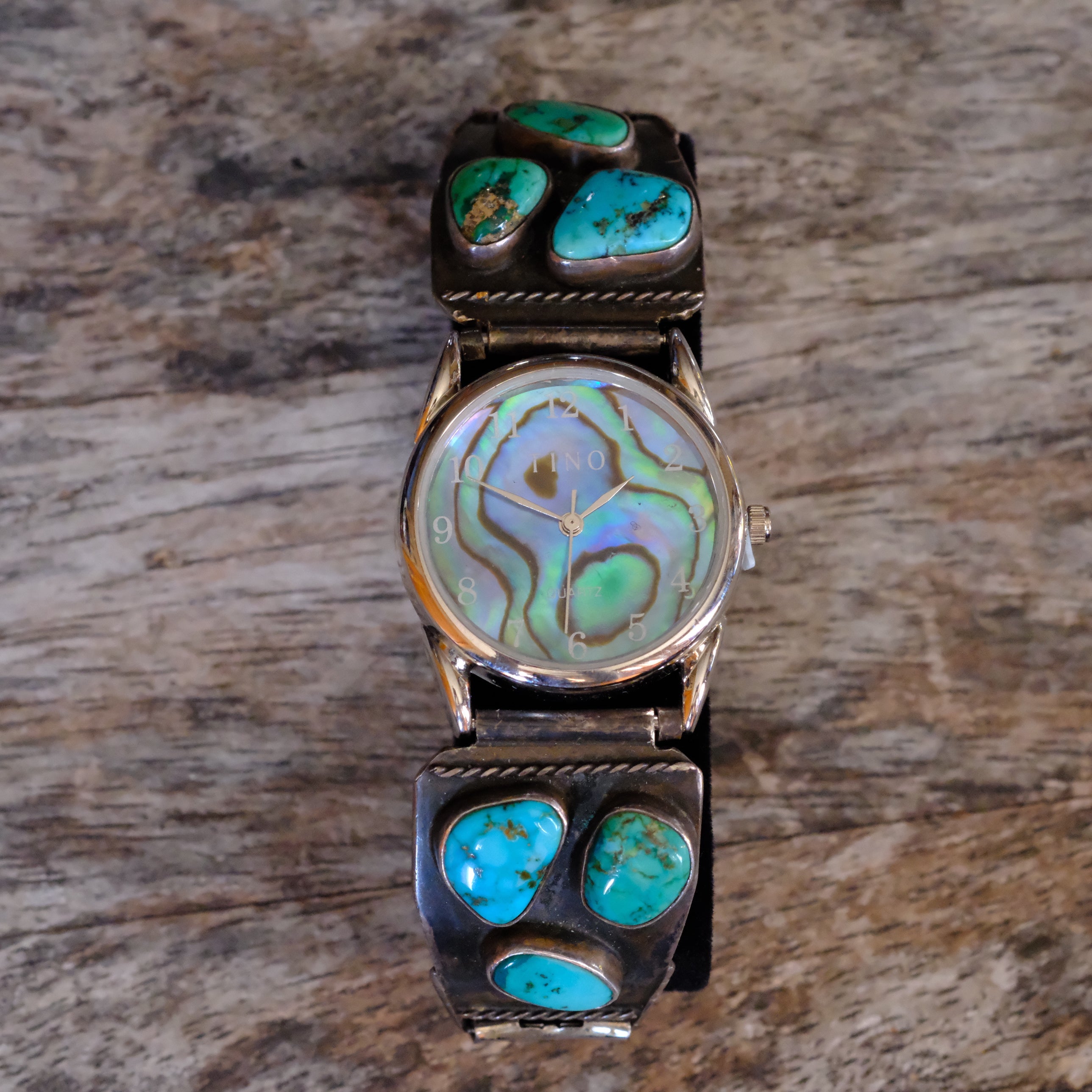 Vintage Sterling 6-Stone Turquoise Watch
