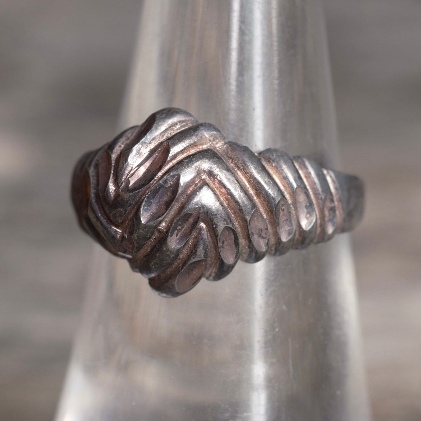 Vintage Sterling Silver Modernist Ring 6.5