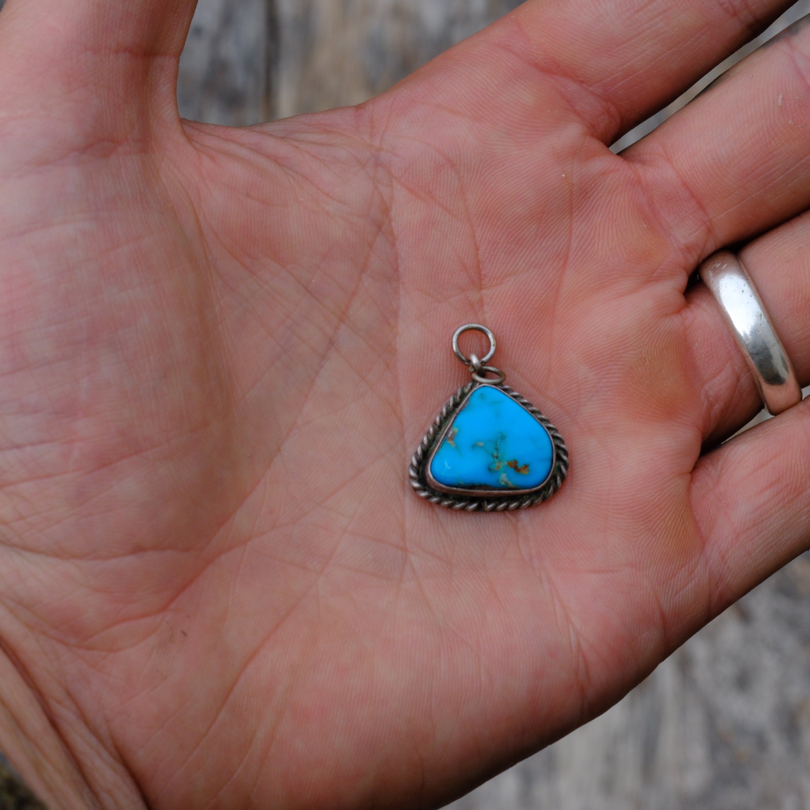 Vintage Sterling Turquoise Pendant