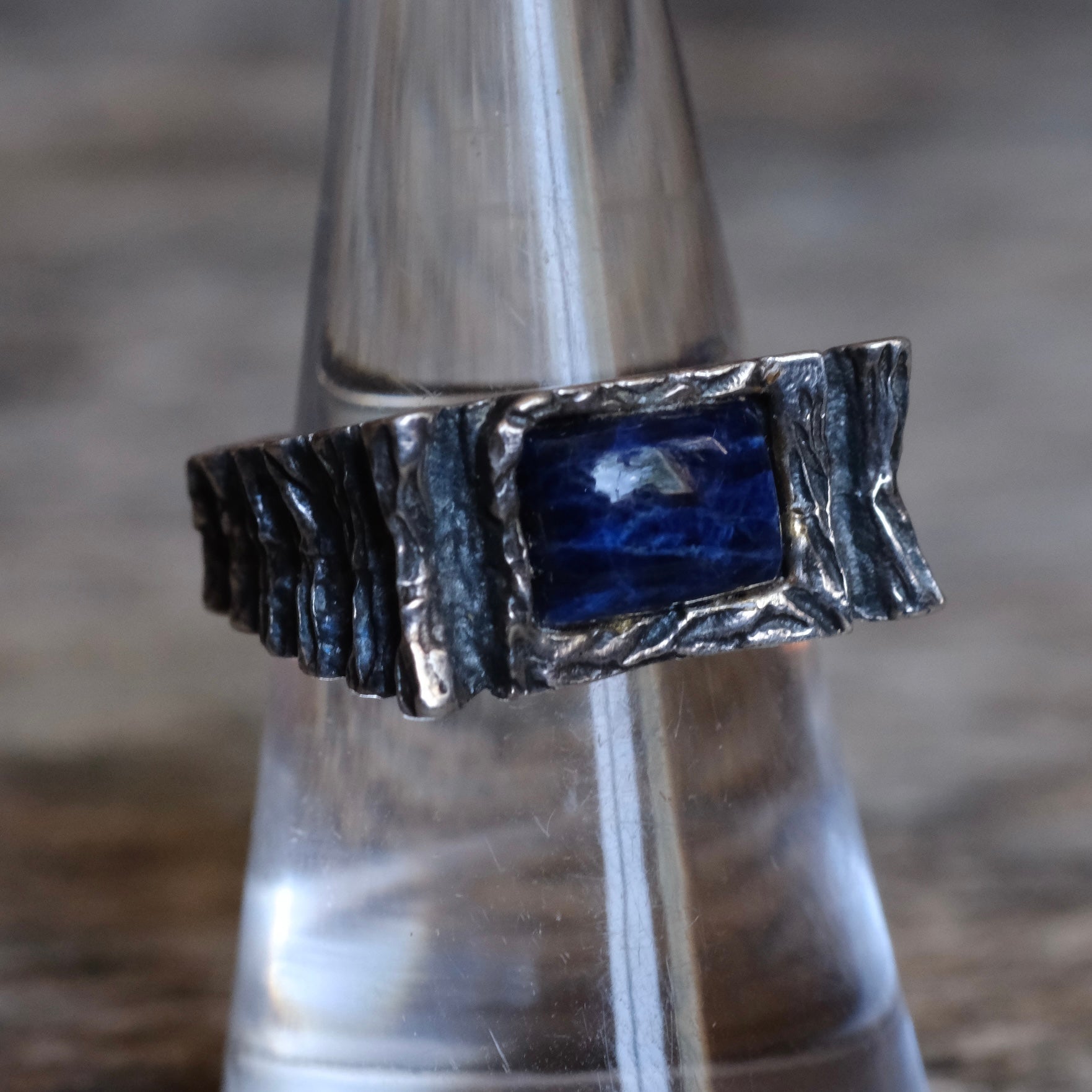 Vintage Sterling Lapis Ring 7.25