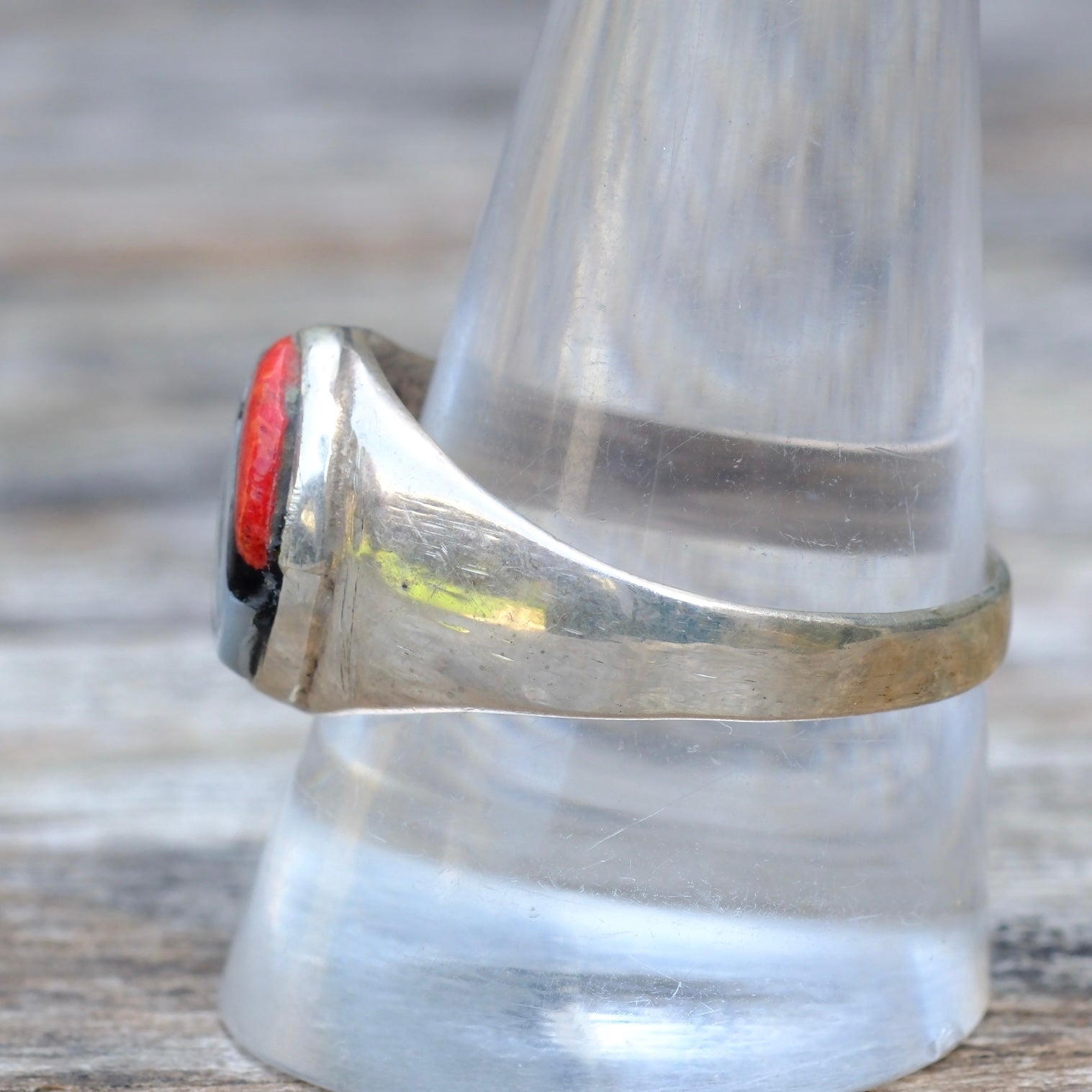 Vintage Sterling Zuni Inlay Ring 11