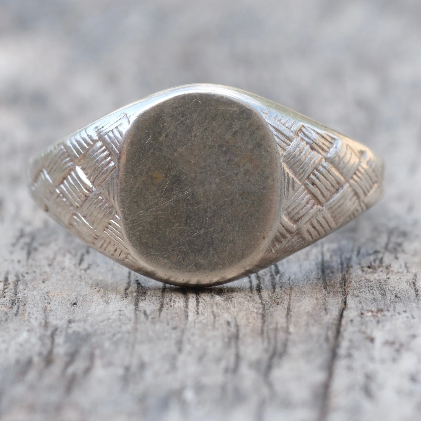 Vintage Sterling Silver Signet Ring 12.75