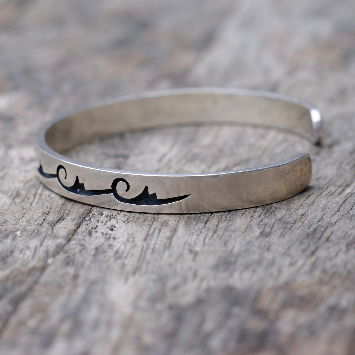 Vintage Sterling Silver Stamped Cuff Bracelet
