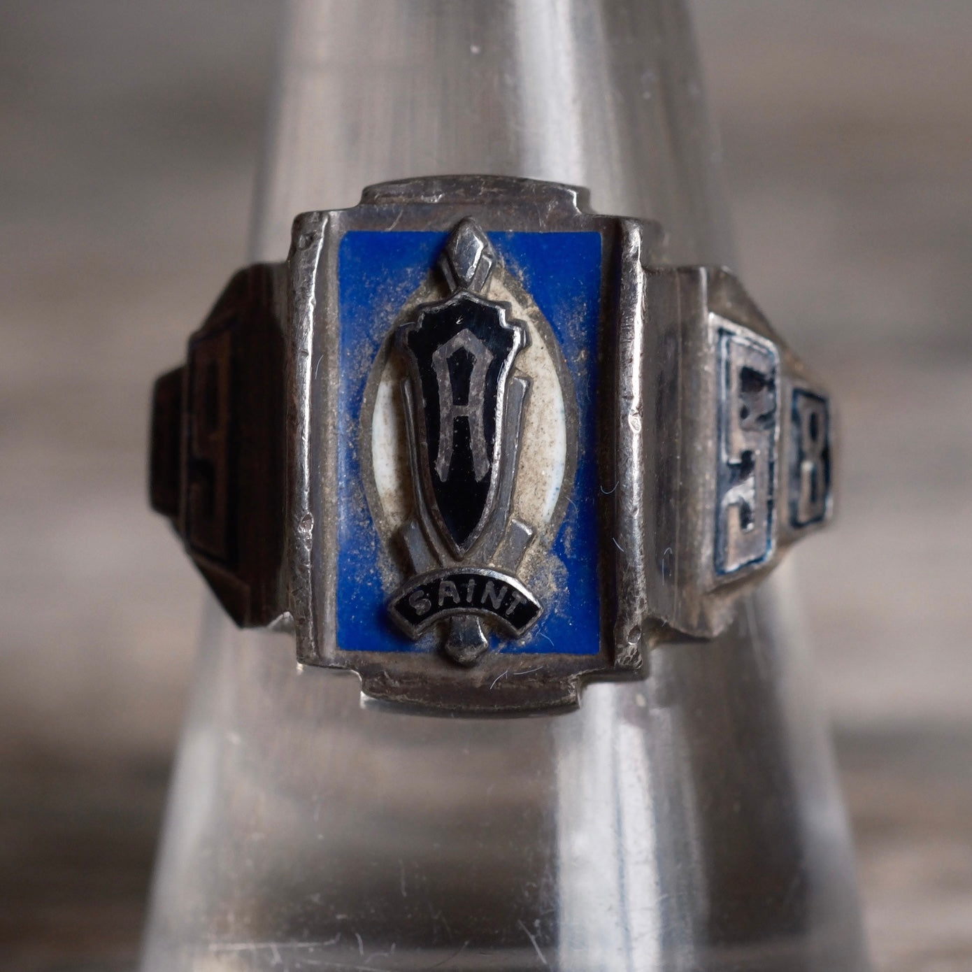 Vintage Sterling 1958 Class Ring 9.25