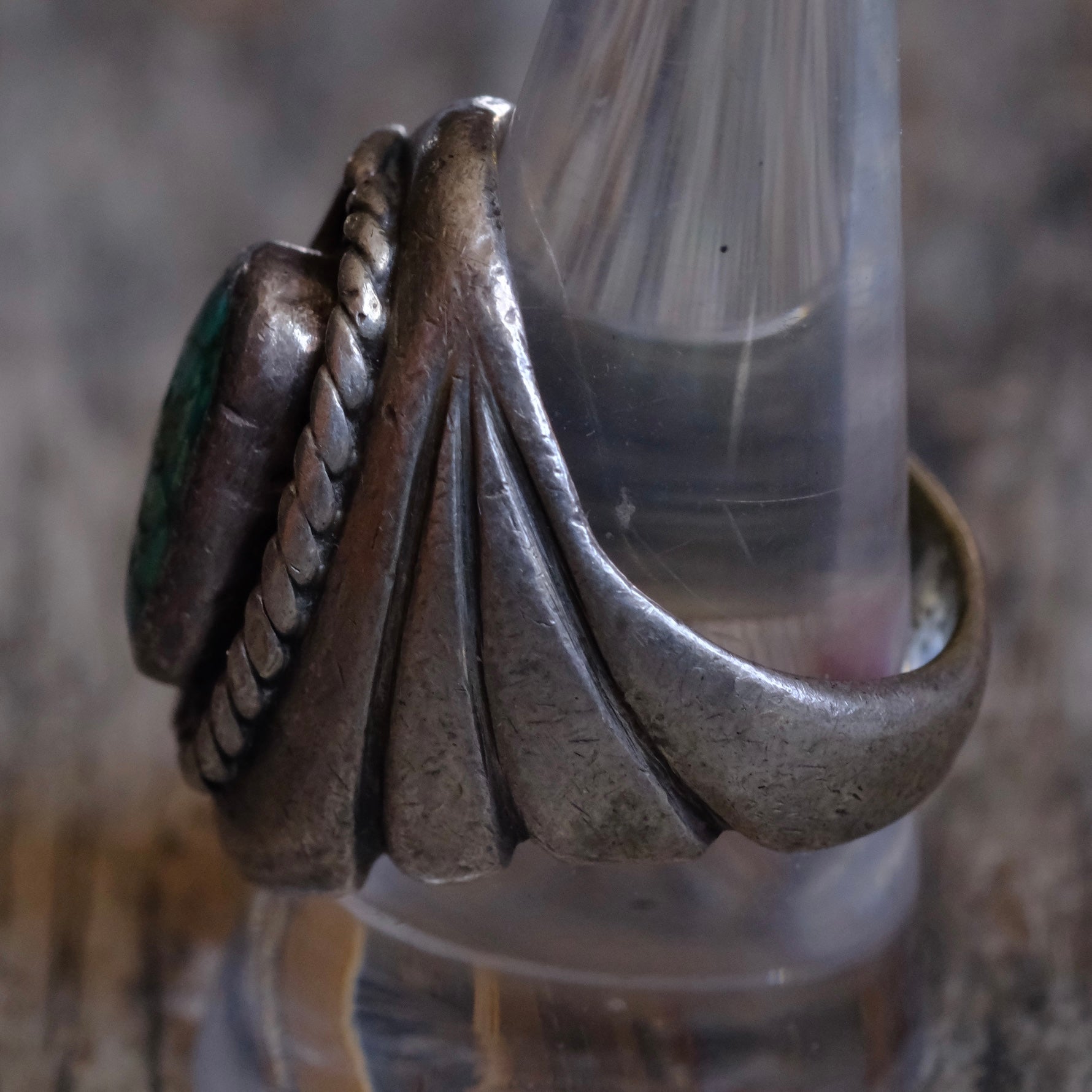 Vintage Sterling Turquoise Ring 9.75