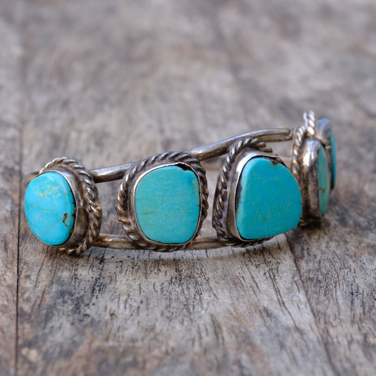 Vintage Sterling Turquoise Cuff Bracelet