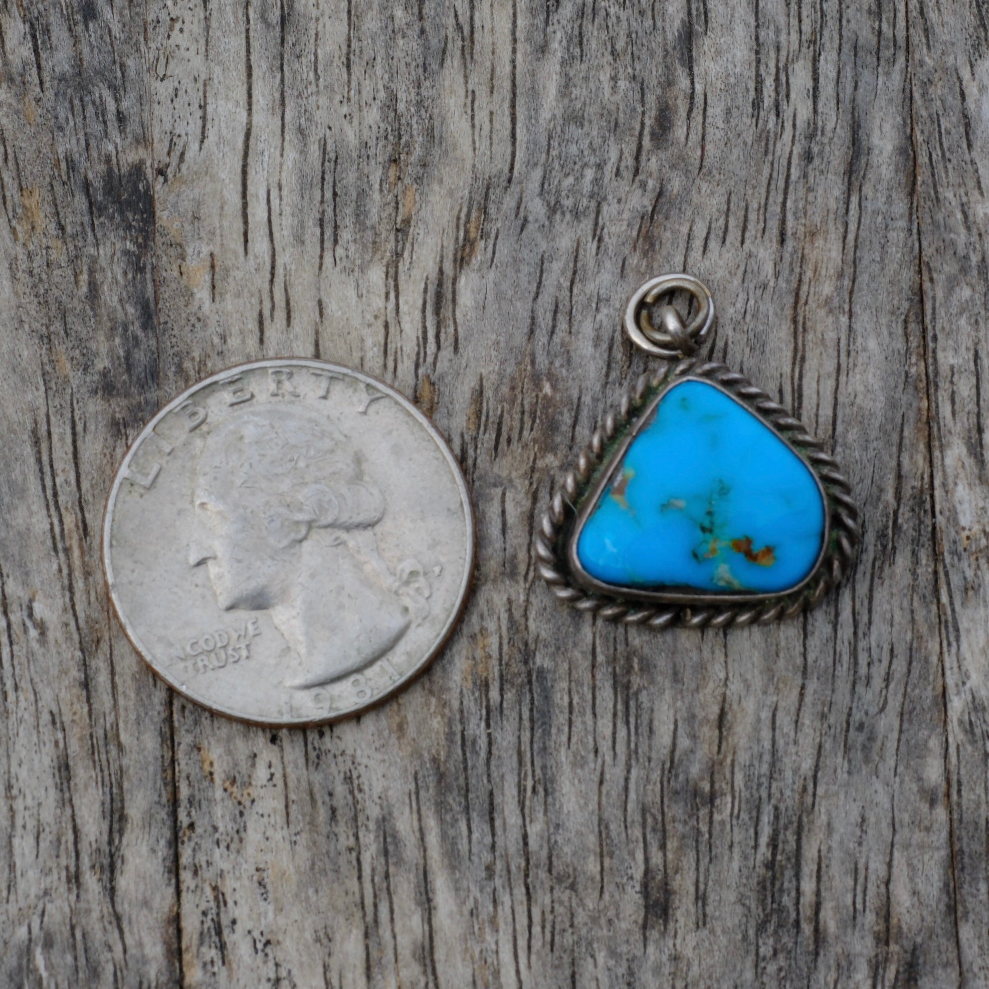 Vintage Sterling Turquoise Pendant
