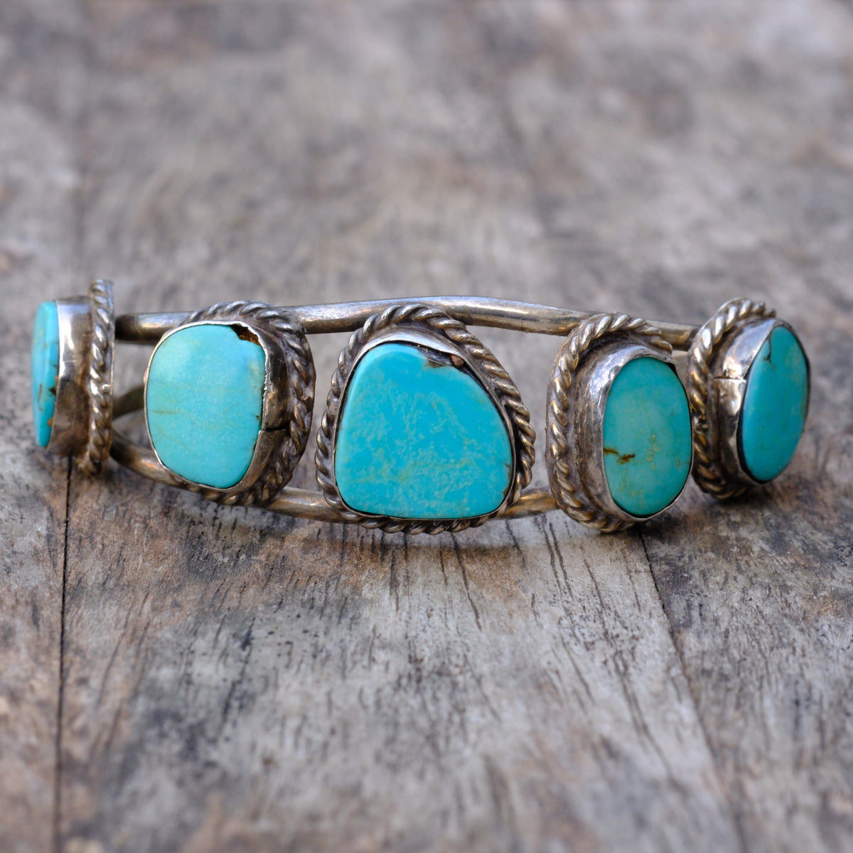 Vintage Sterling Turquoise Cuff Bracelet