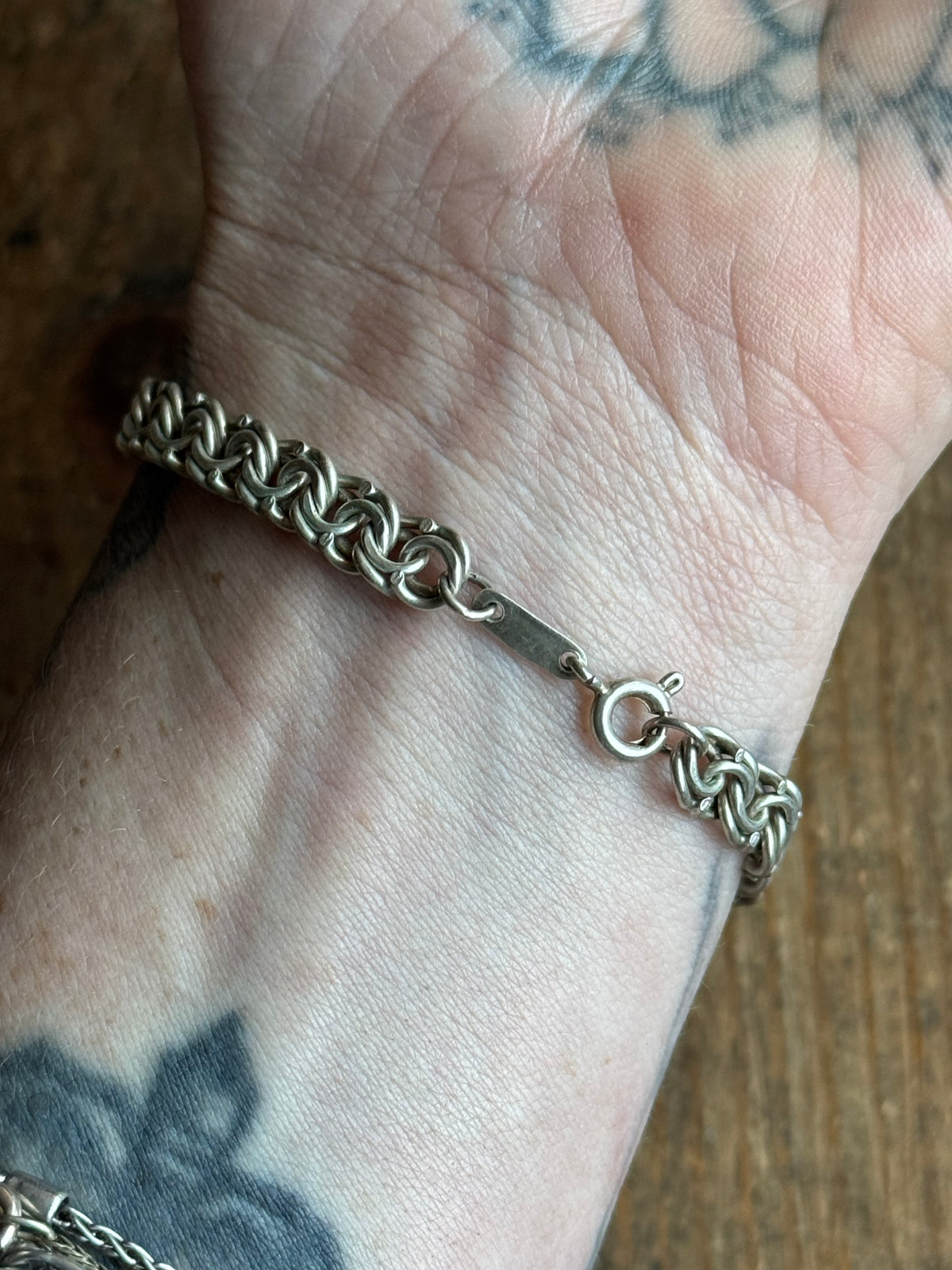 Vintage Sterling Silver Double Link Chain Bracelet