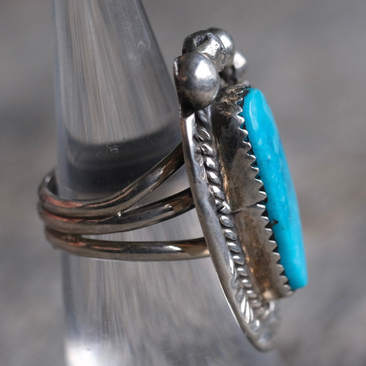 Vintage Sterling Turquoise Ring 5.25