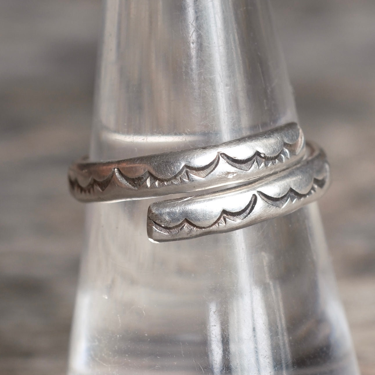 Vintage Sterling Silver Stamped Overpass Ring 7.5