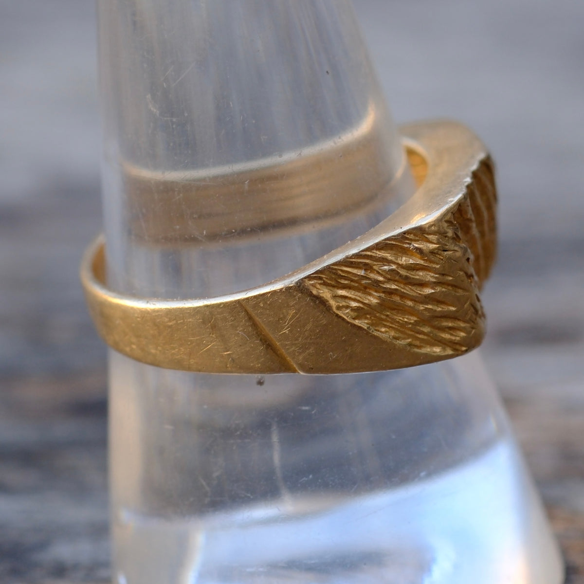 Vintage 14K Gold Diamond Signet Ring 9.5