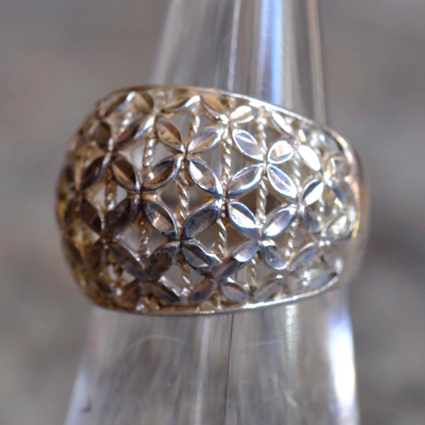 Vintage Sterling Silver Floral Ring 6