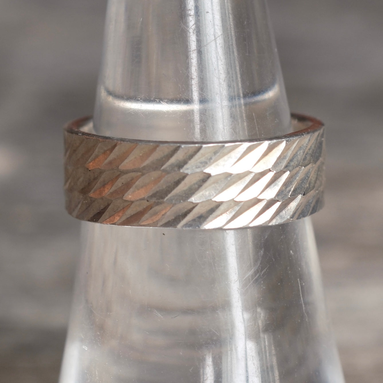Vintage Sterling Silver Modernist Band Ring 7