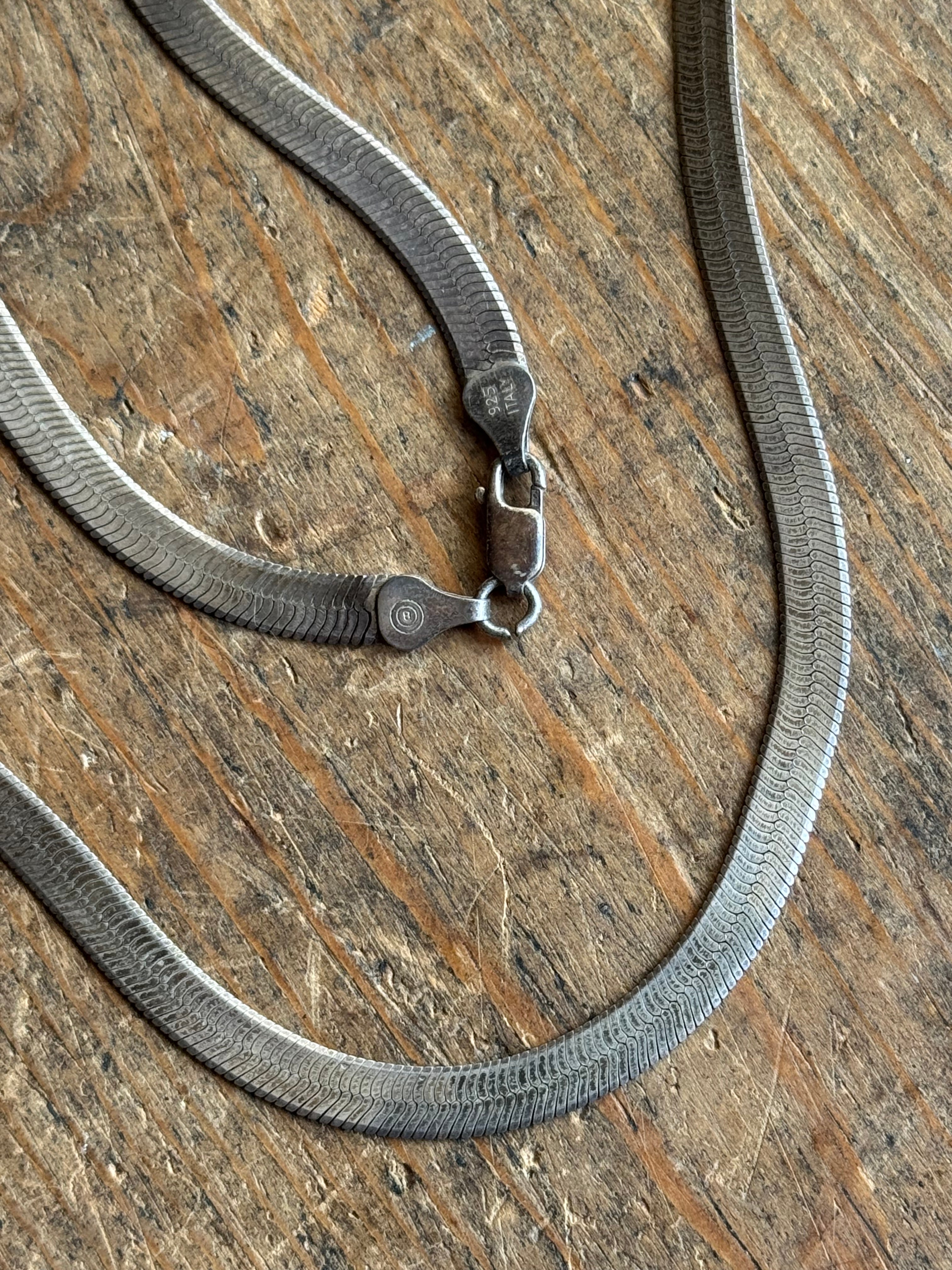 Vintage Sterling Silver 20.5” Herringbone Chain