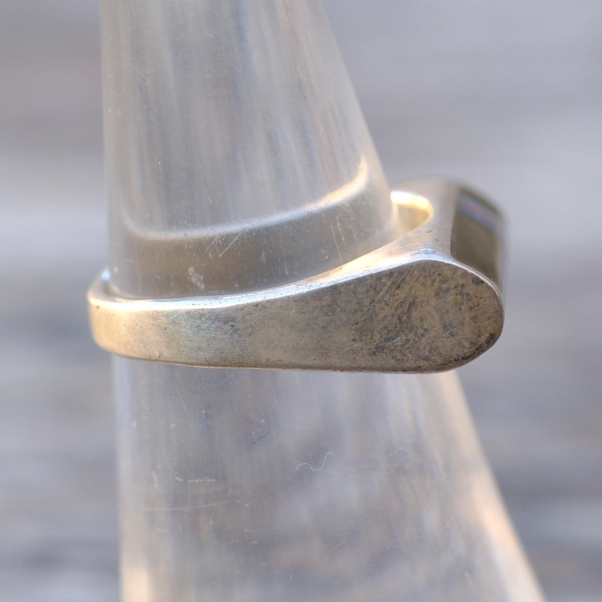 Vintage Sterling Multistone Inlay Band Ring 6