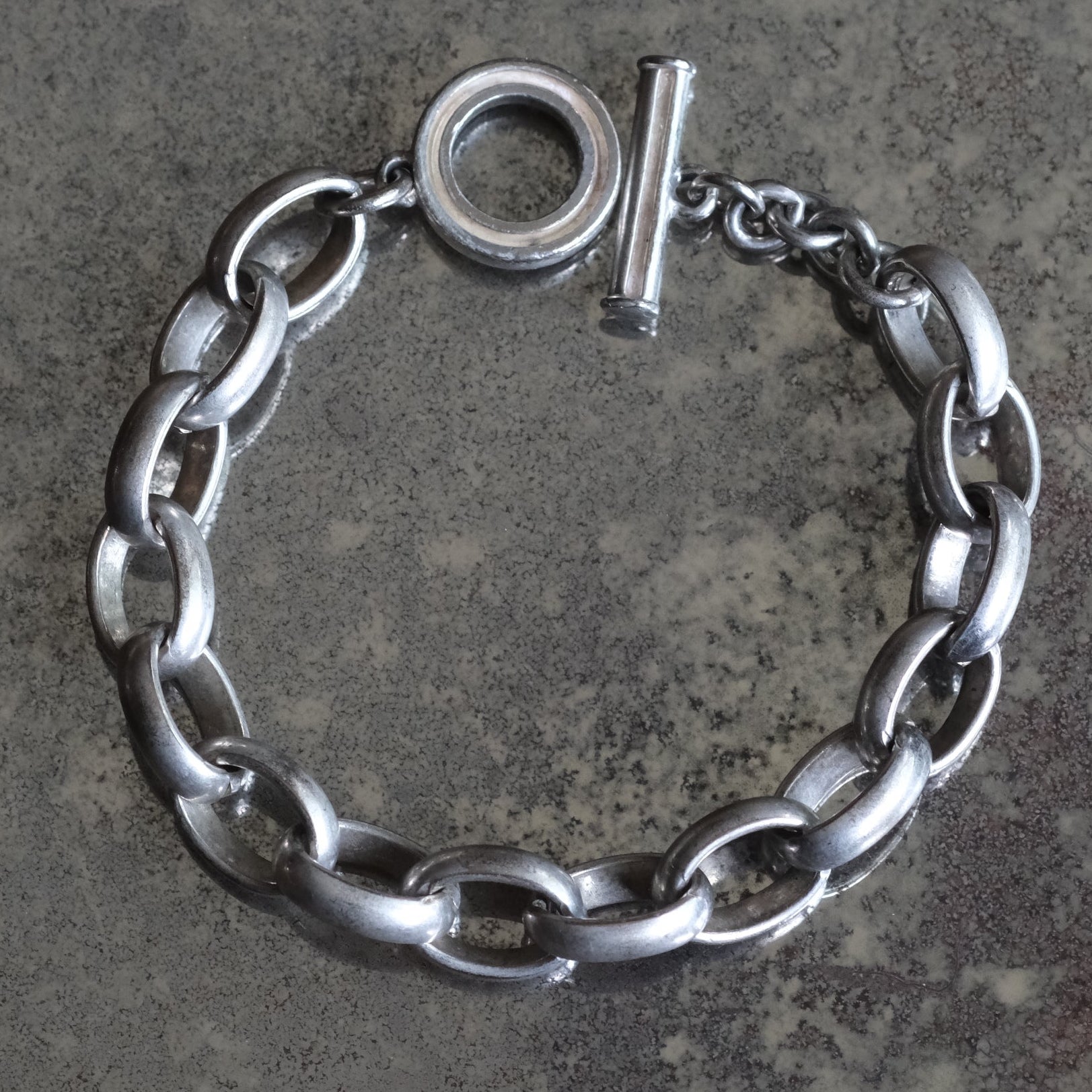 Vintage Sterling Silver Rolo Chain Bracelet