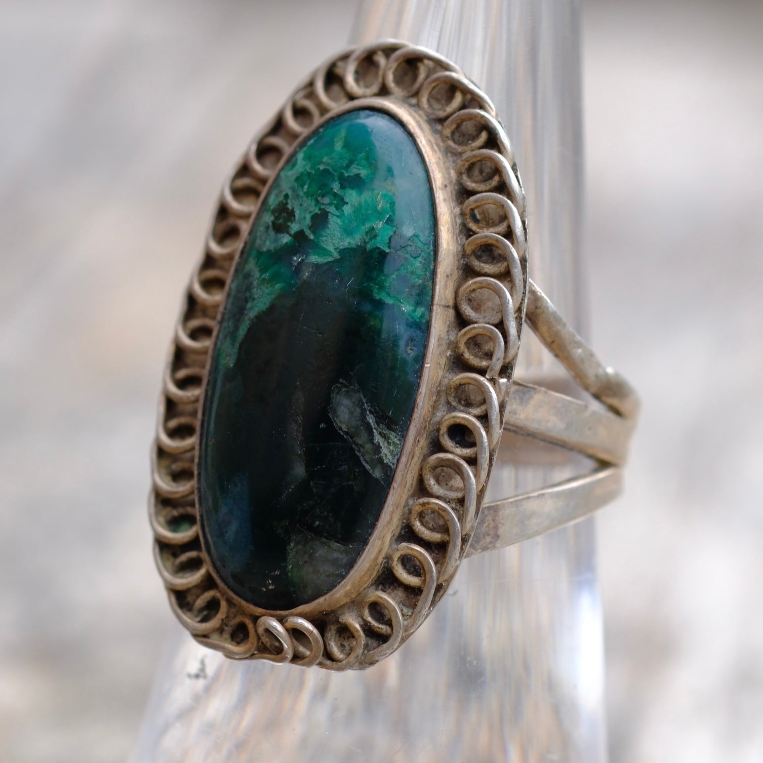 Vintage Sterling Chrysocolla Ring 5.75