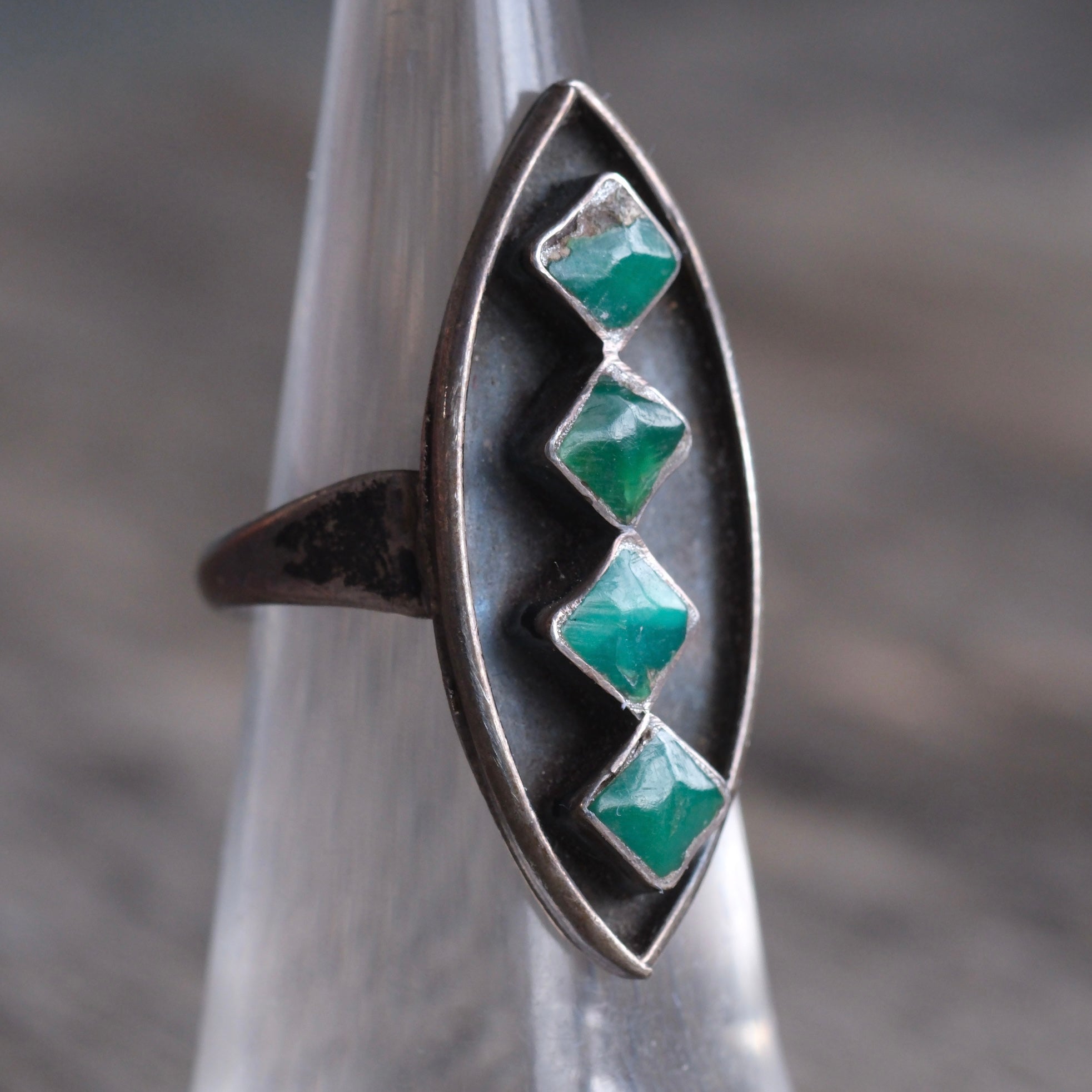 Vintage Sterling 4-Stone Turquoise Ring 5