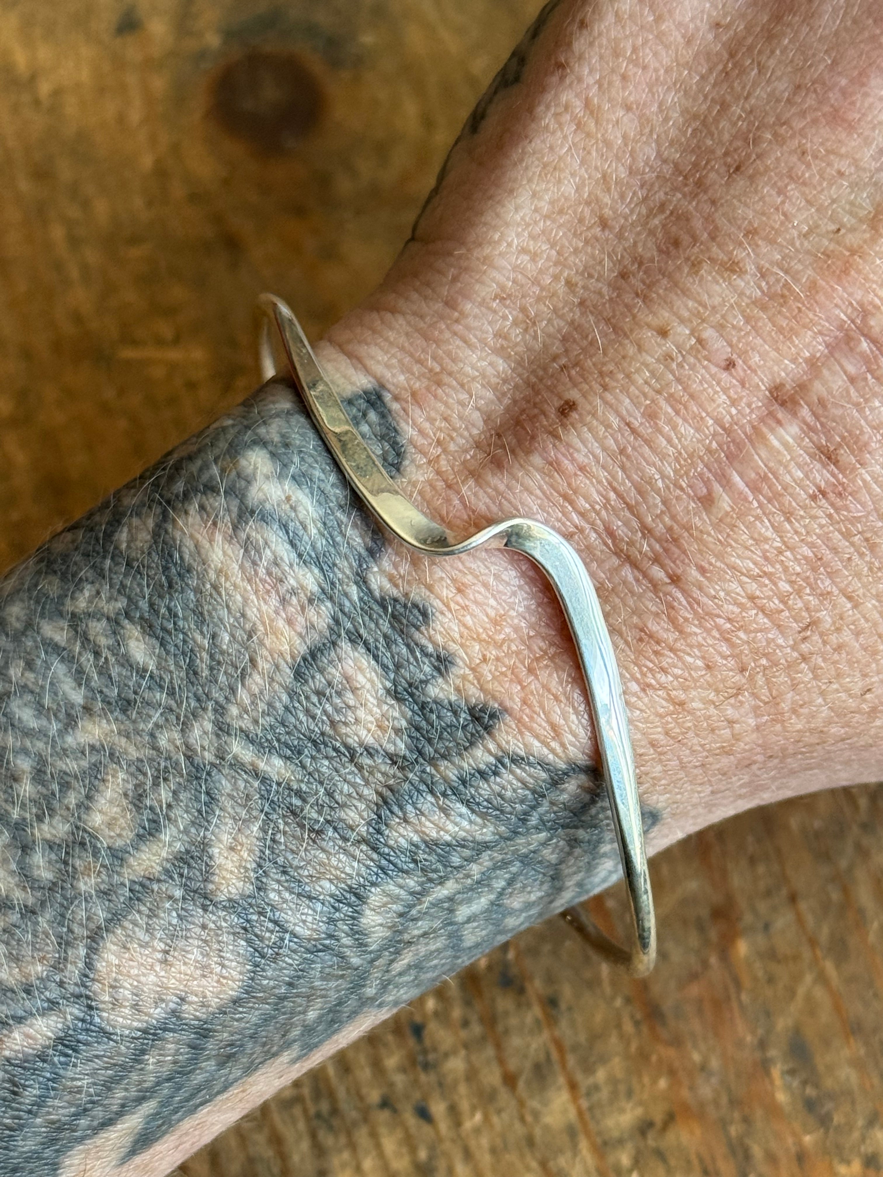 Vintage Sterling Silver Wave Cuff