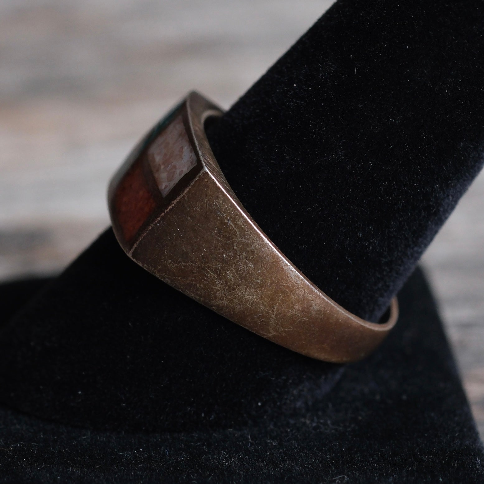 Vintage Sterling Multistone Inlay Ring 10