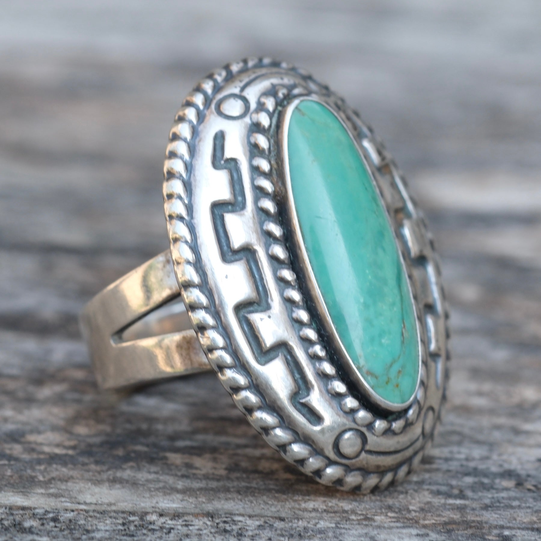 Vintage Sterling Turquoise Ring 8