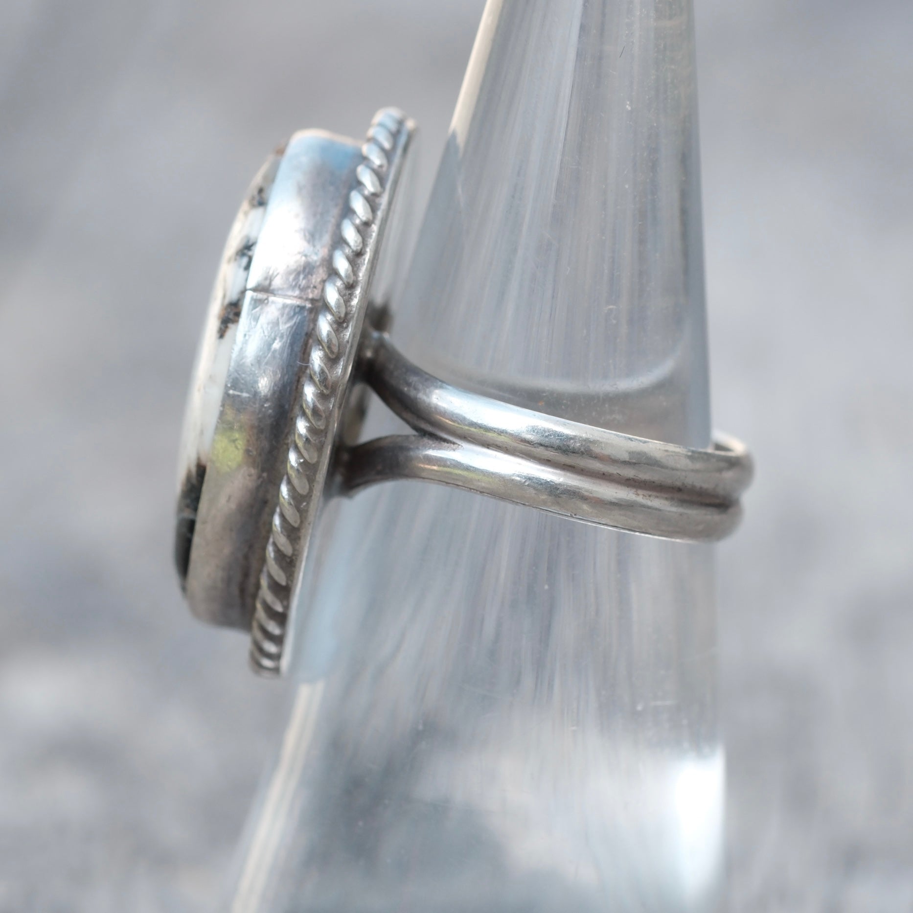 Vintage Sterling White Buffalo Roper Ring 6