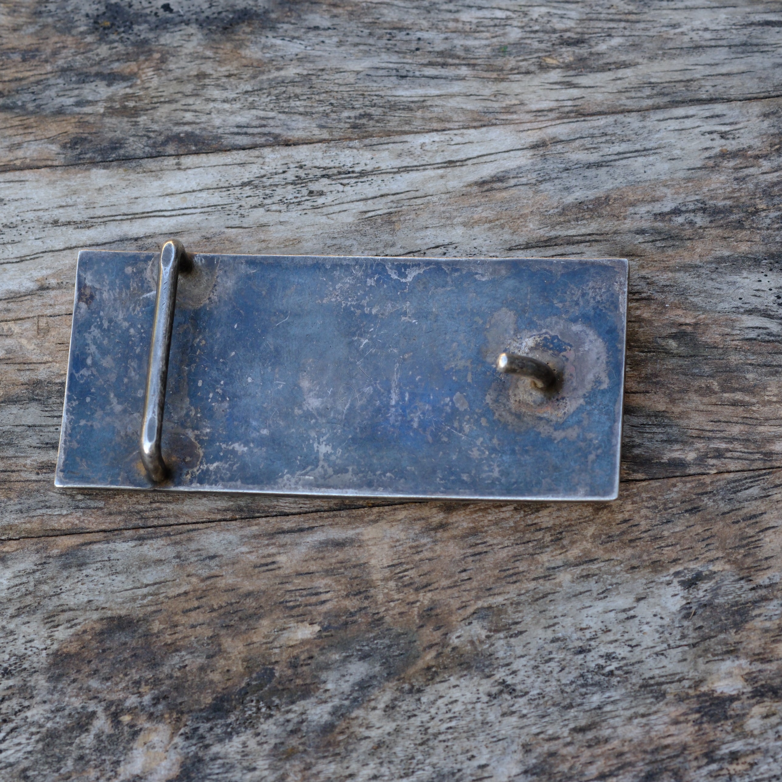 Vintage Sterling Turquoise Southwestern Belt Buckle