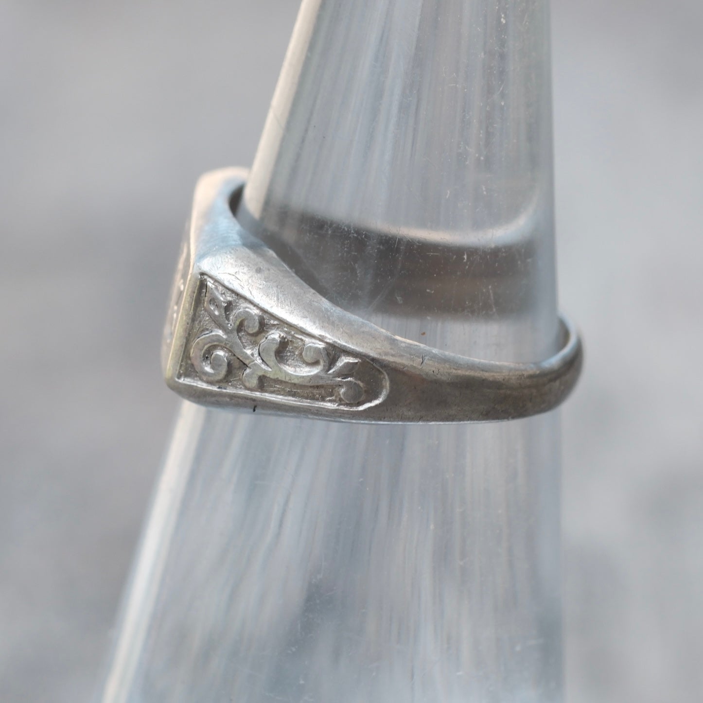 Vintage Sterling Silver Signet Ring 4.25