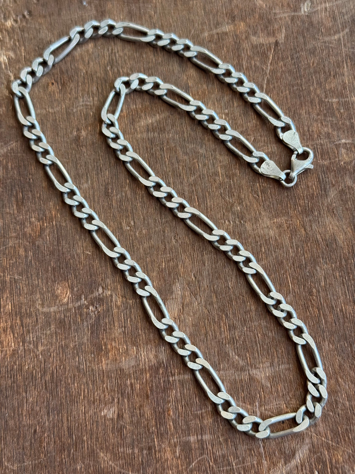 Vintage Sterling Silver 18” Figaro Chain