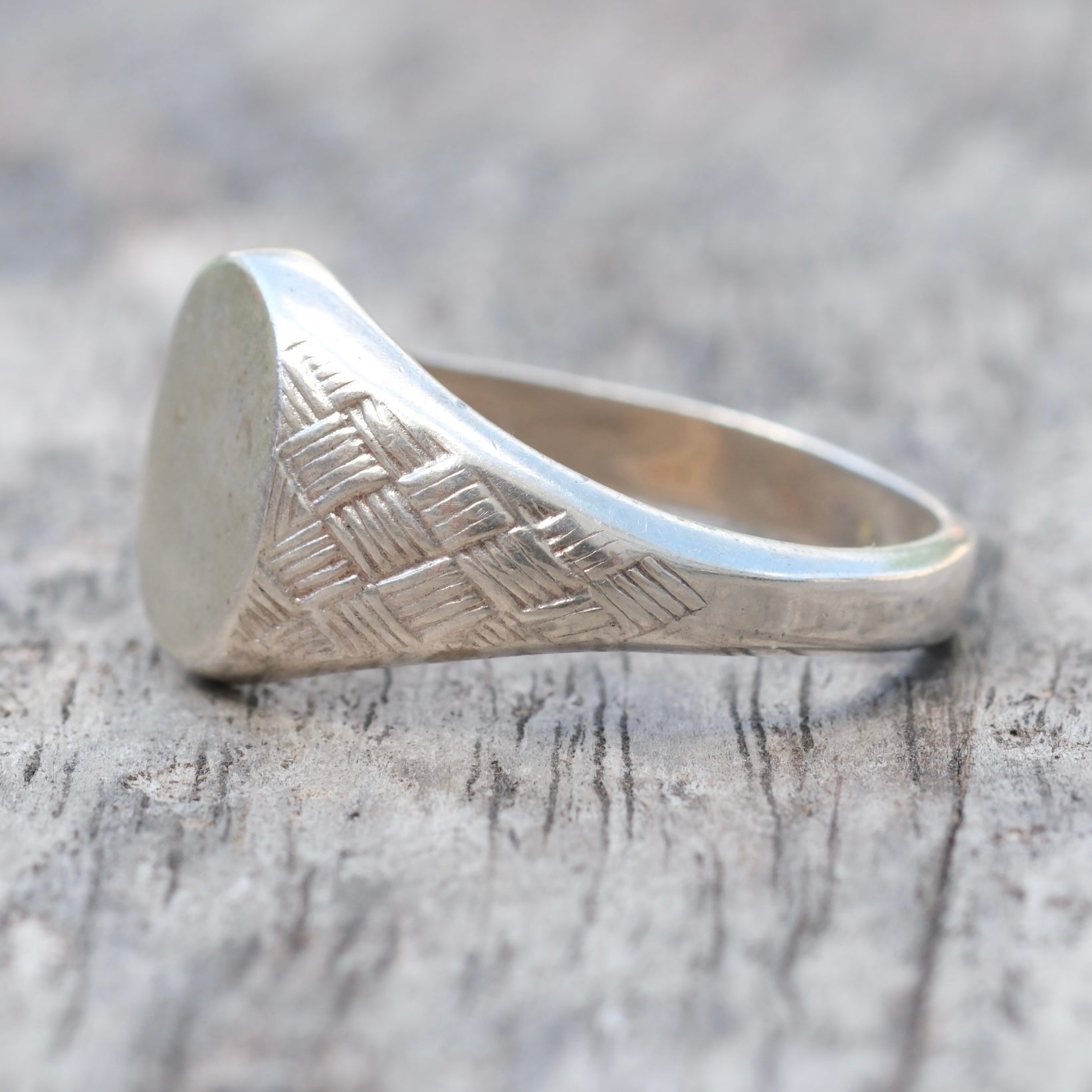 Vintage Sterling Silver Signet Ring 12.75