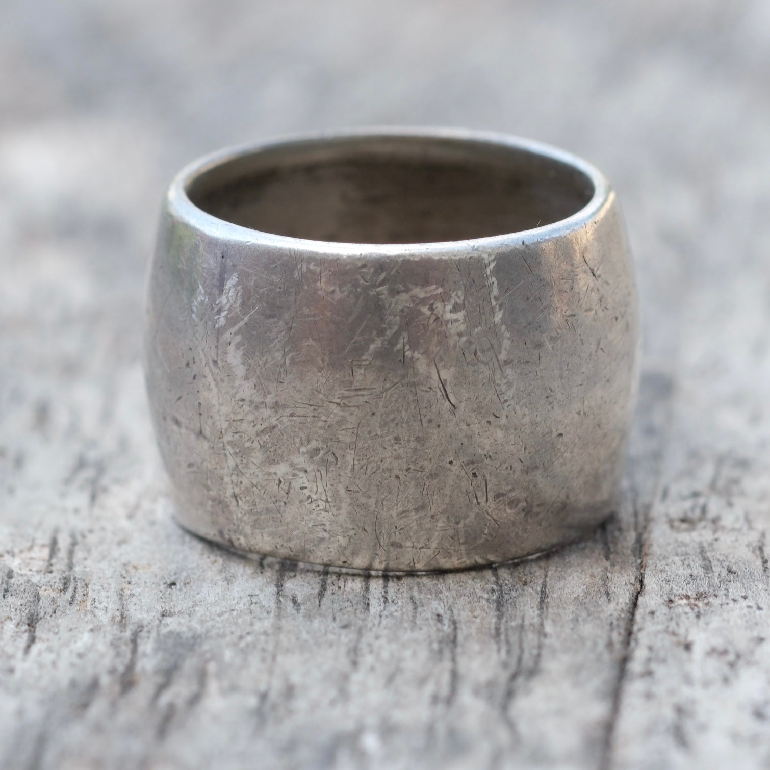 Vintage Sterling Silver Wide Band Ring 5.5