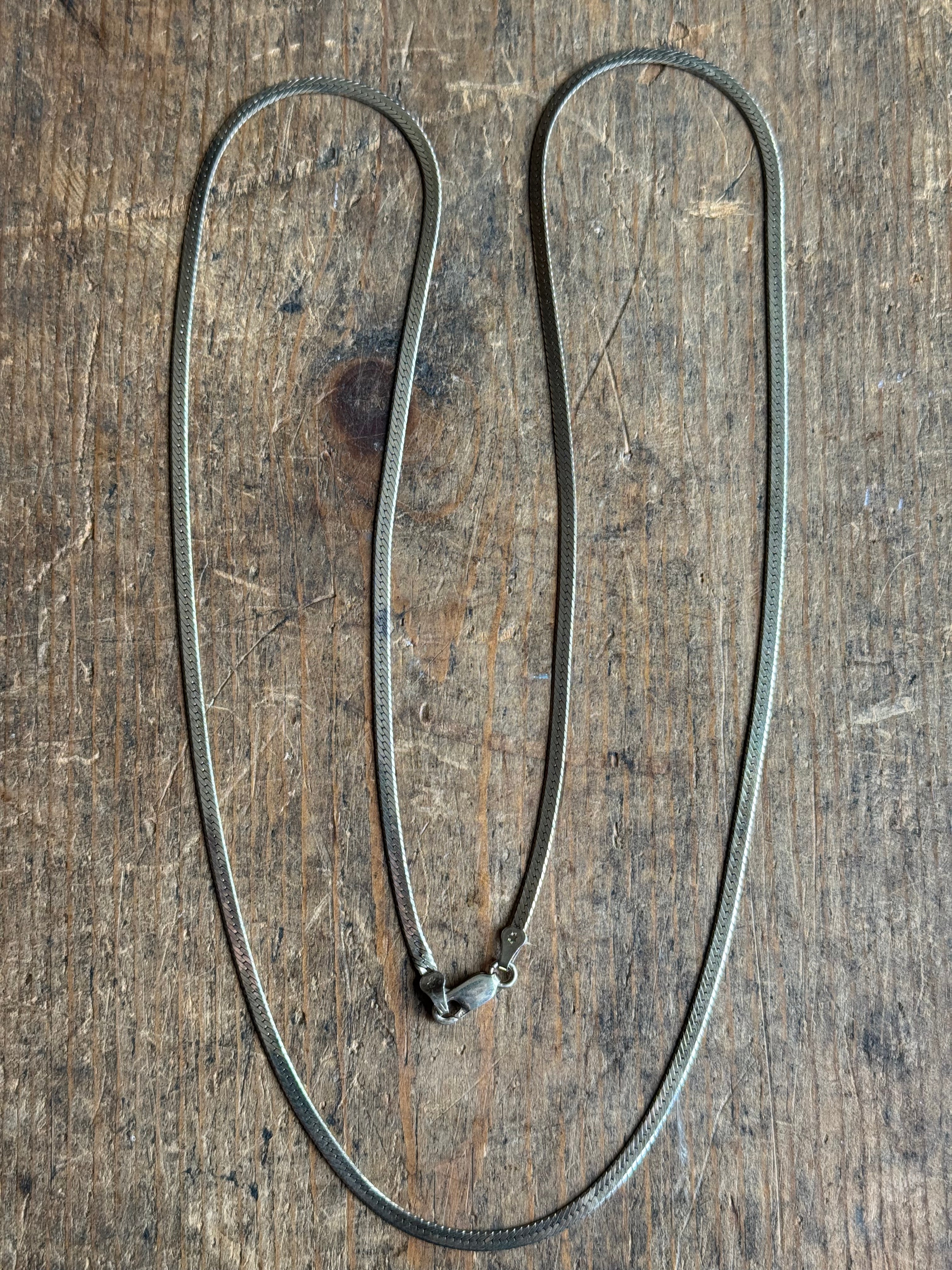 Vintage Sterling Silver 30” Herringbone Chain