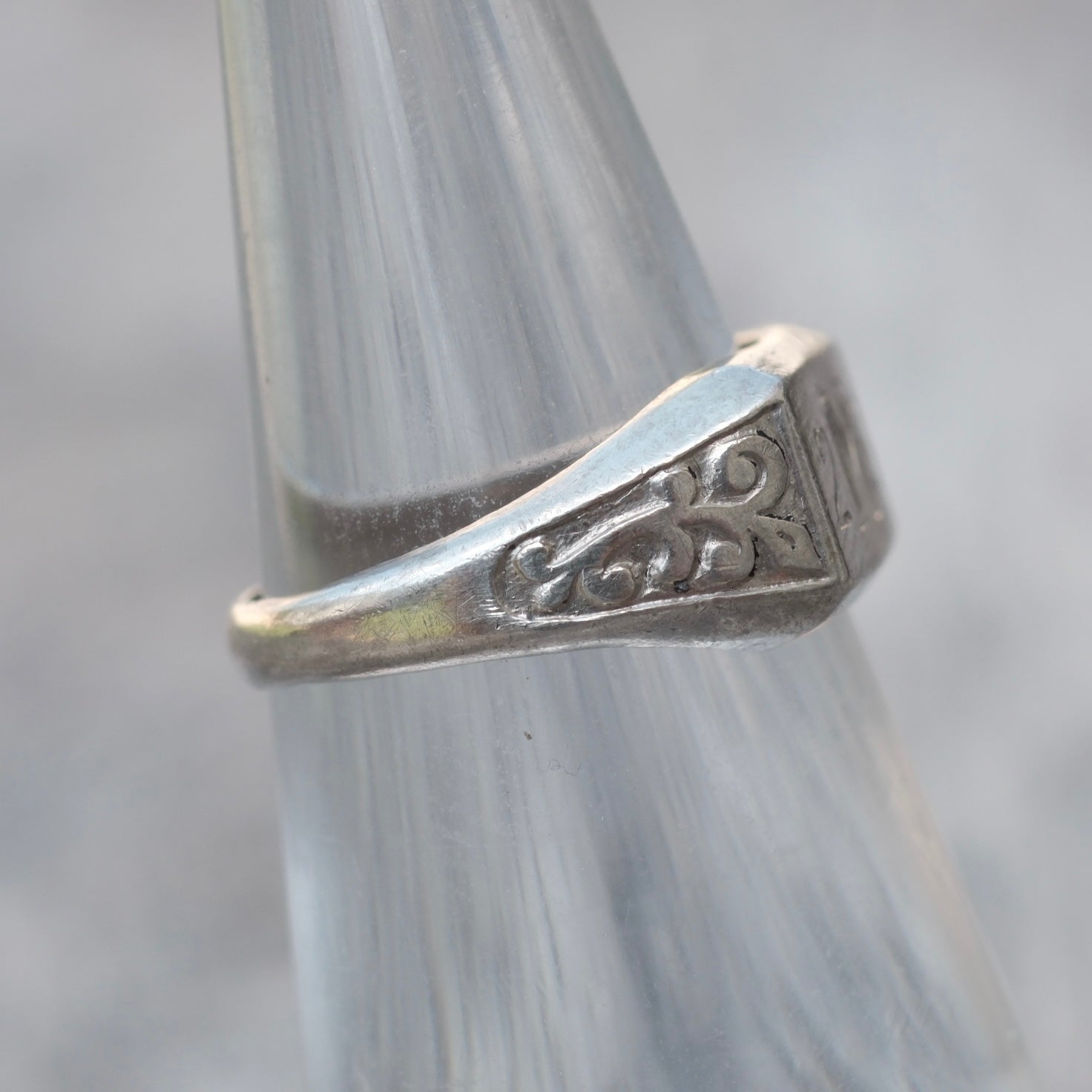 Vintage Sterling Silver Signet Ring 4.25
