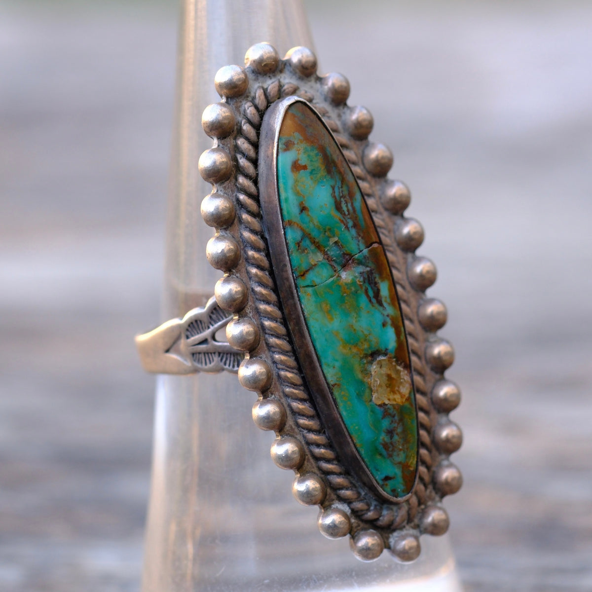Vintage Sterling Turquoise Ring 7.25