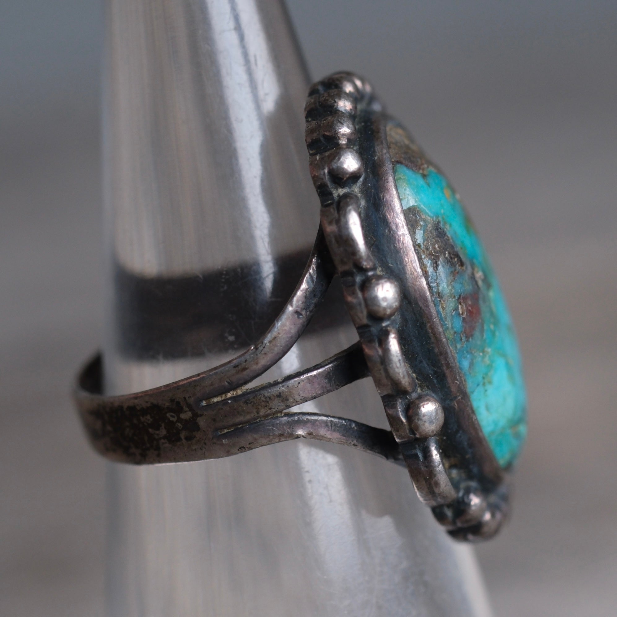 Vintage Sterling Turquoise Ring 4.75