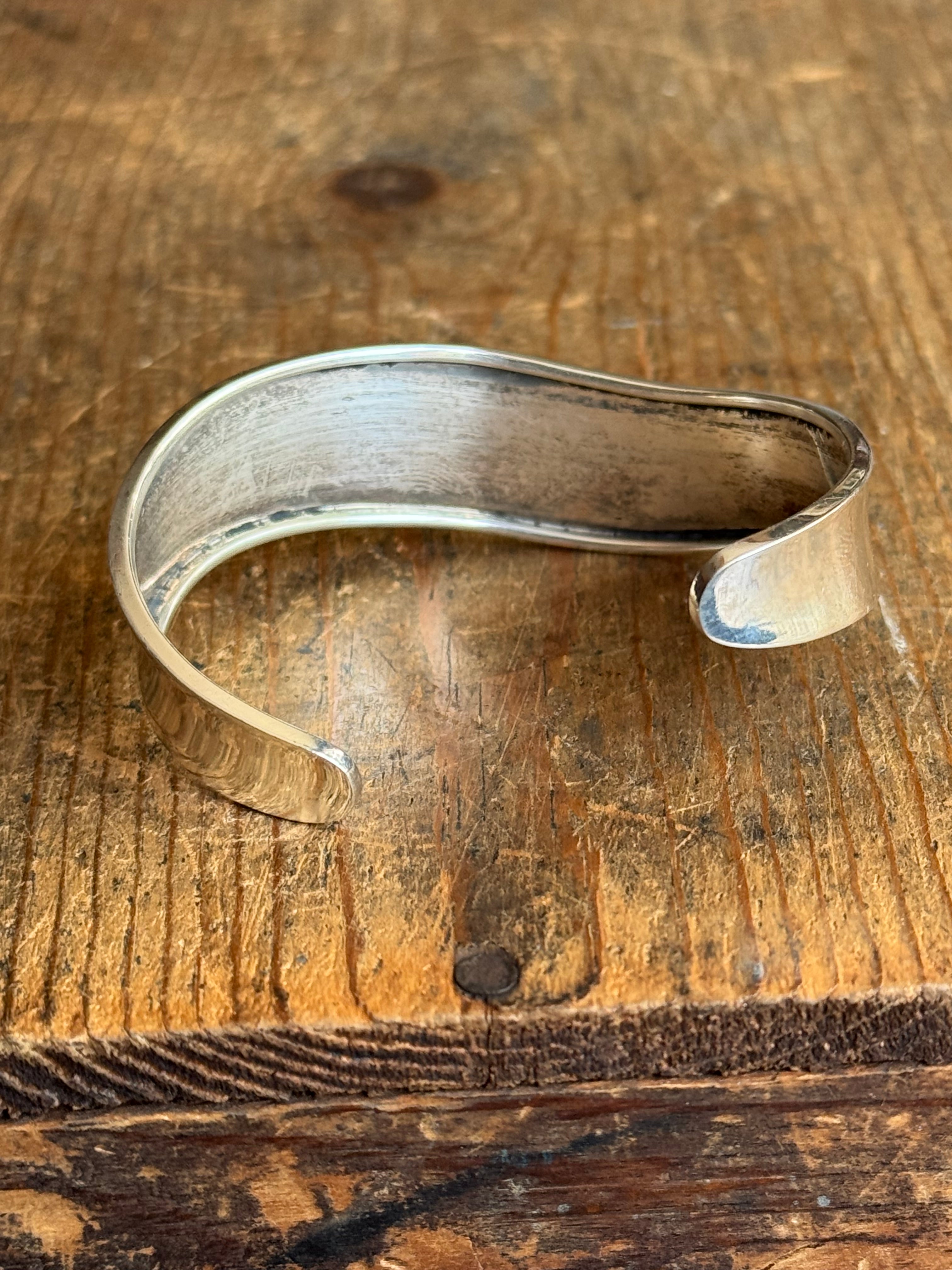 Vintage Sterling Silver Modernist wave Cuff