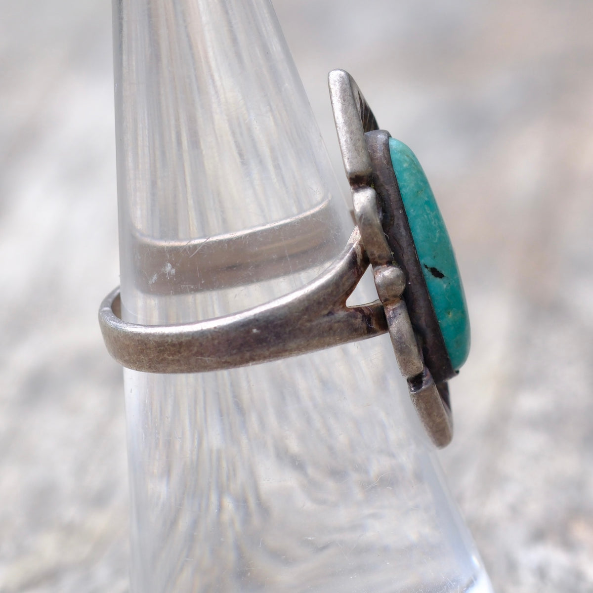 Vintage Sterling Turquoise Ring 6.5