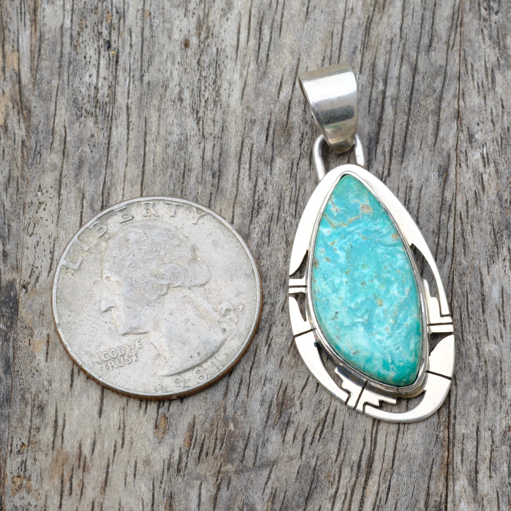 Vintage Sterling Turquoise Pendant