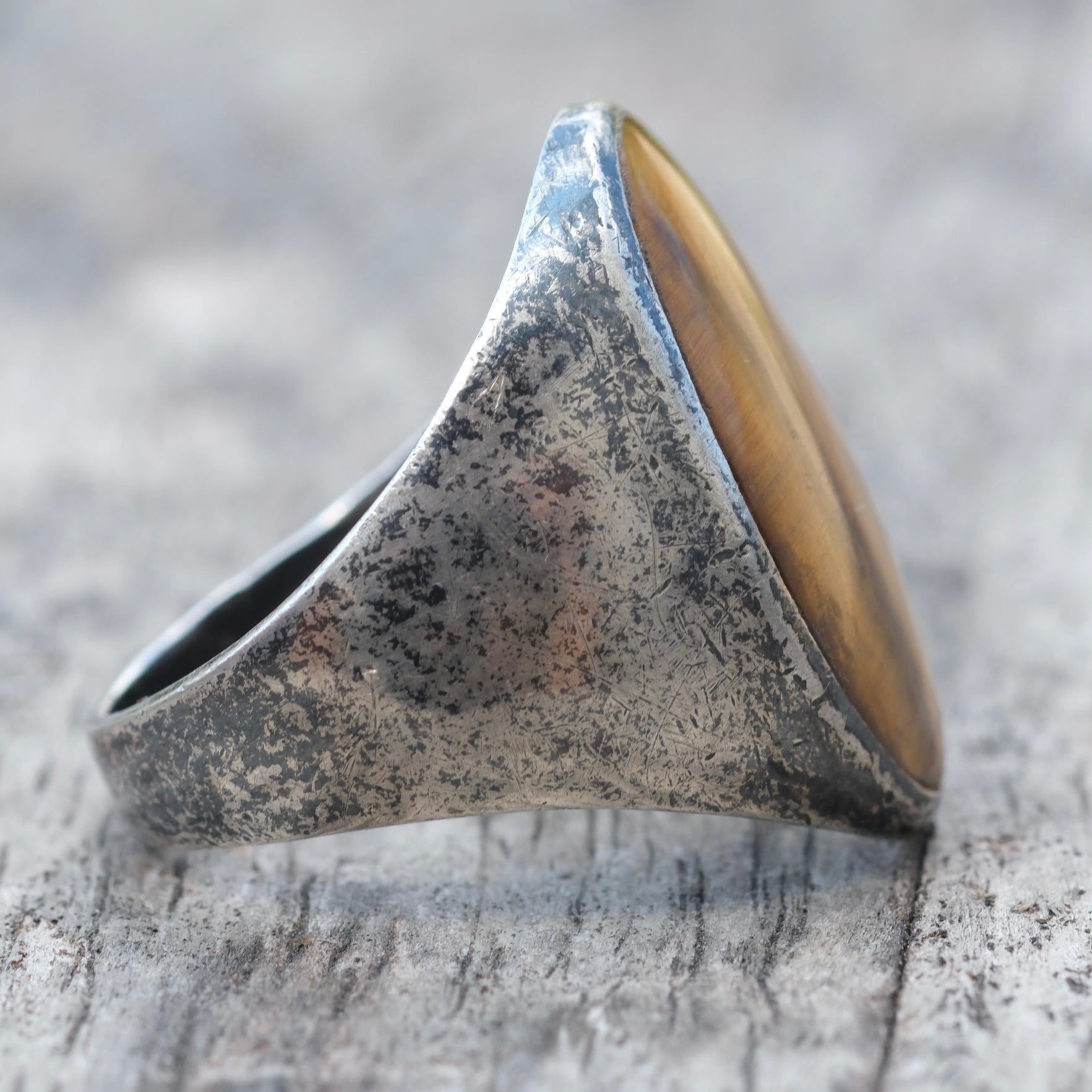 Vintage Sterling Tigers Eye Ring 11.25