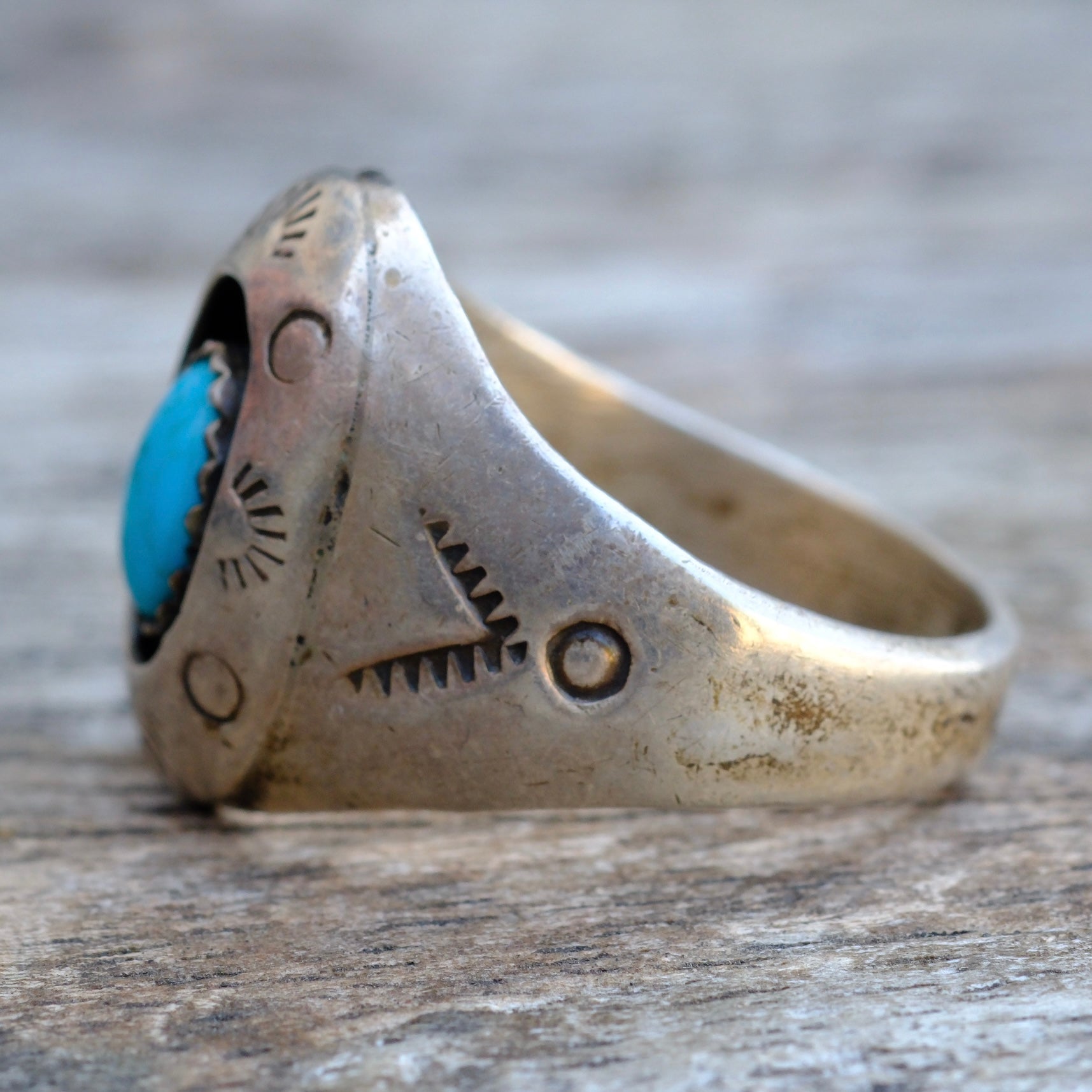 Vintage Sterling Stamped Shadowbox Ring 11