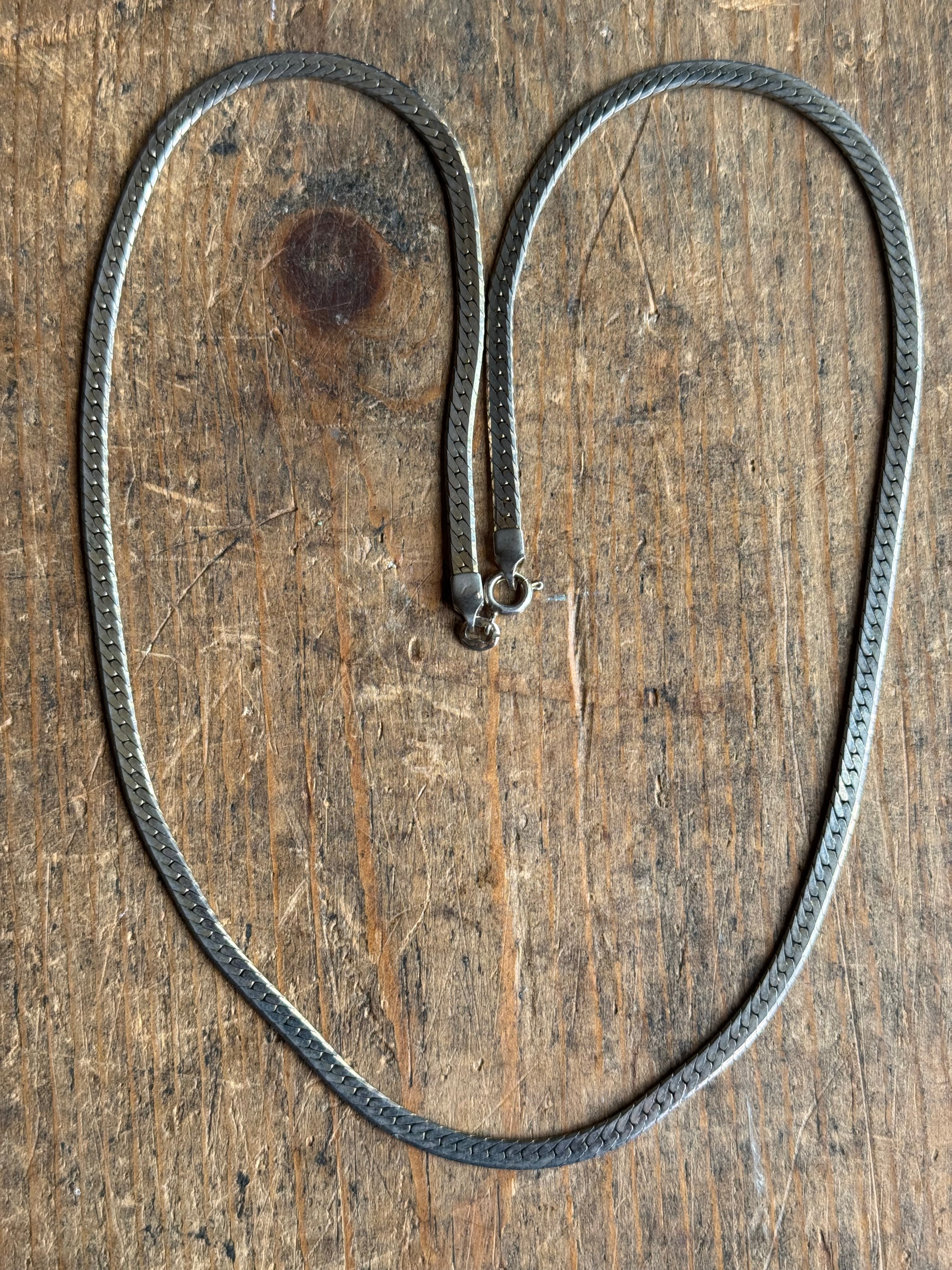 Vintage Sterling Silver 20” Herringbone Chain