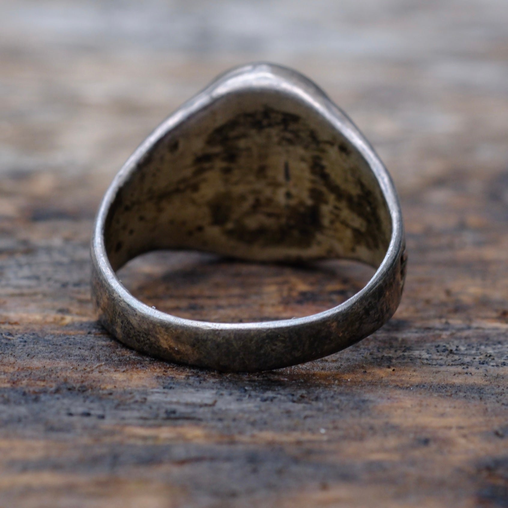 Vintage Sterling Turquoise Thunderbird and Zia Ring 9.75