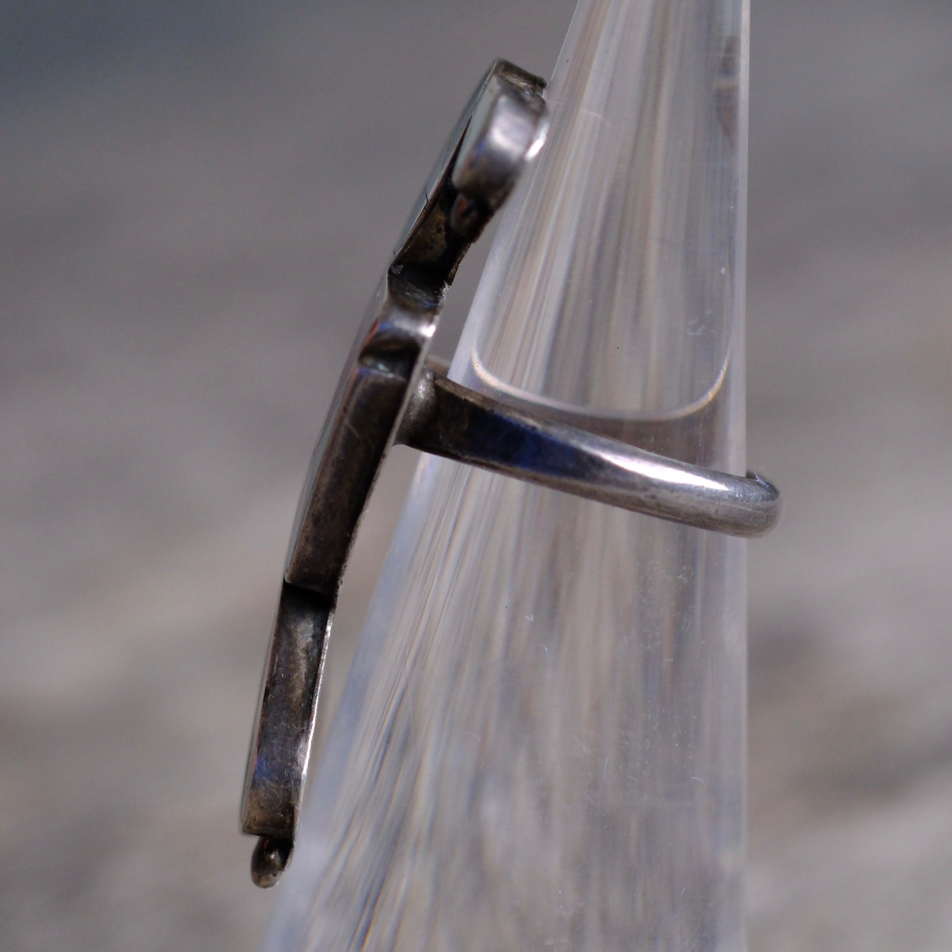 Vintage Sterling Multistone Inlay Thunderbird Ring 2.5