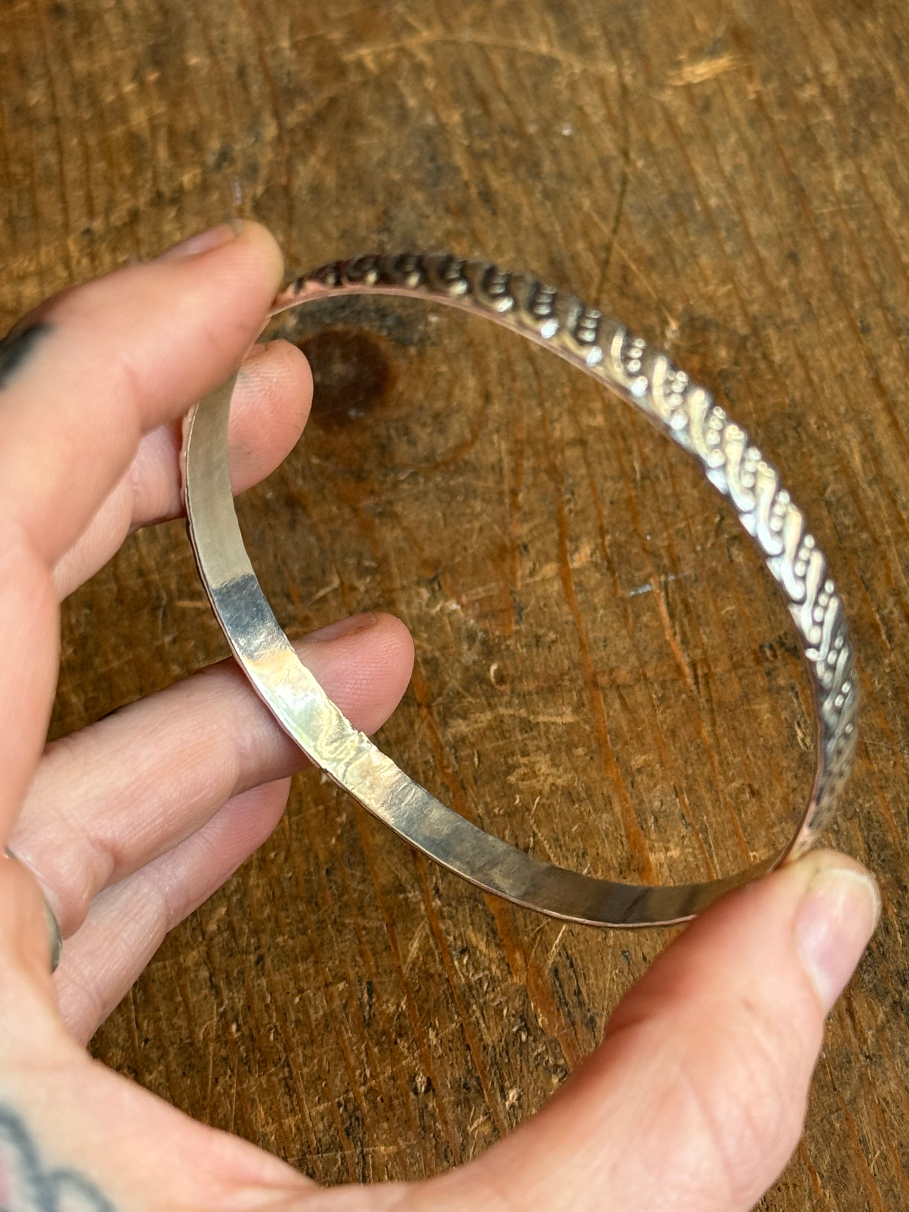 Vintage Sterling Silver Dappled Bangle