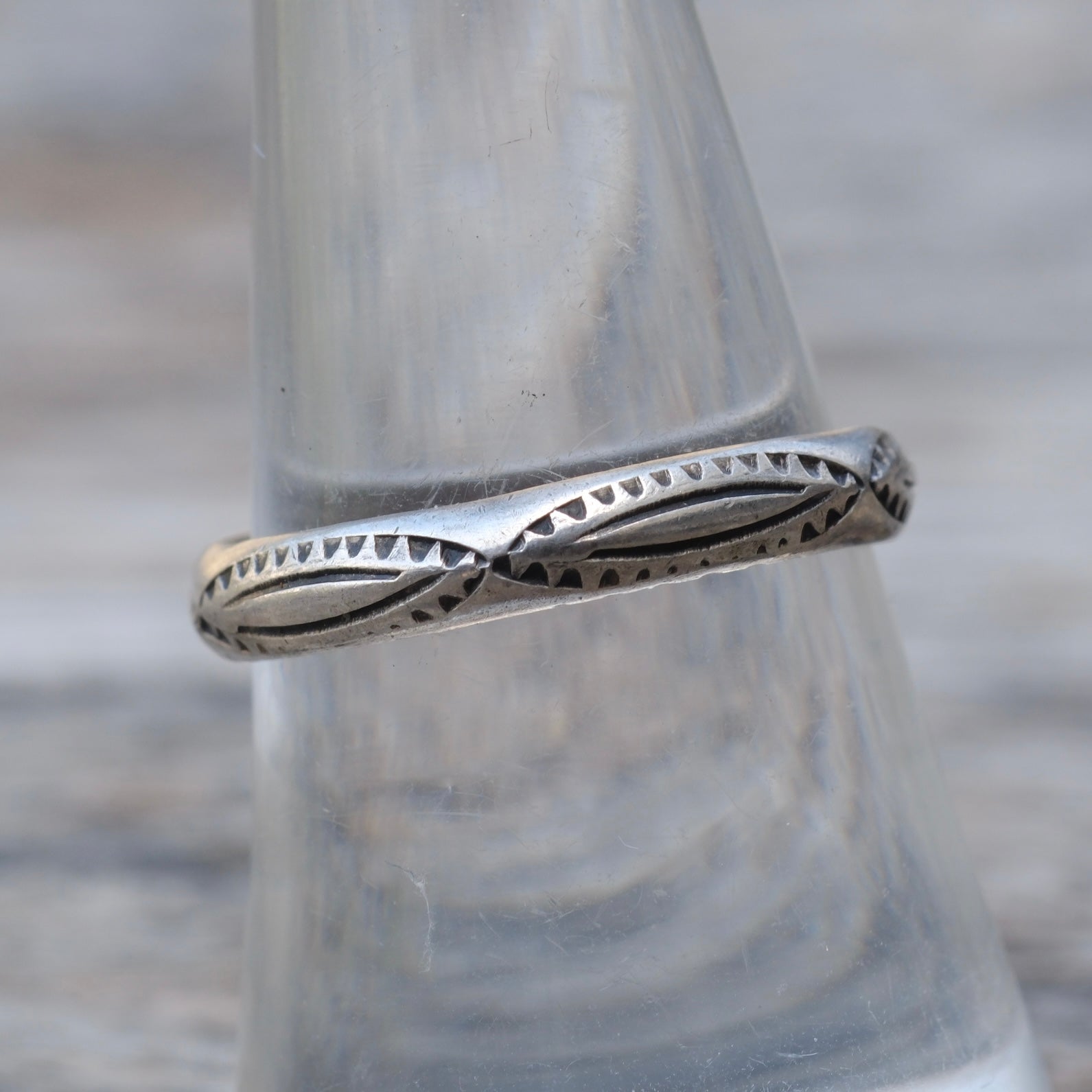 Vintage Sterling Stamped Band Ring 8.25